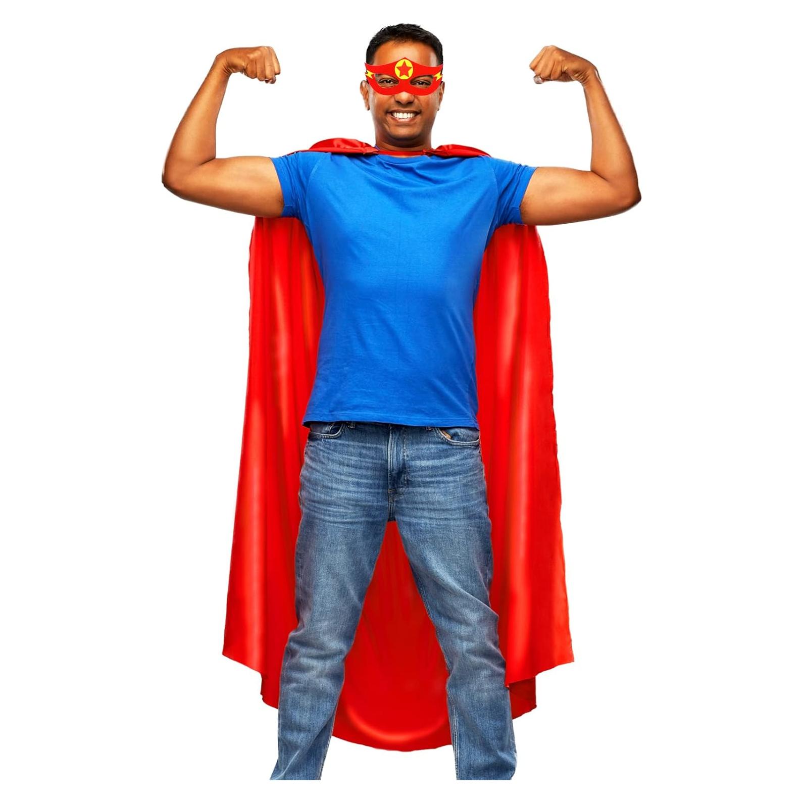 Capa y Máscara de Superhéroe iROLEWIN para Adultos - Azul