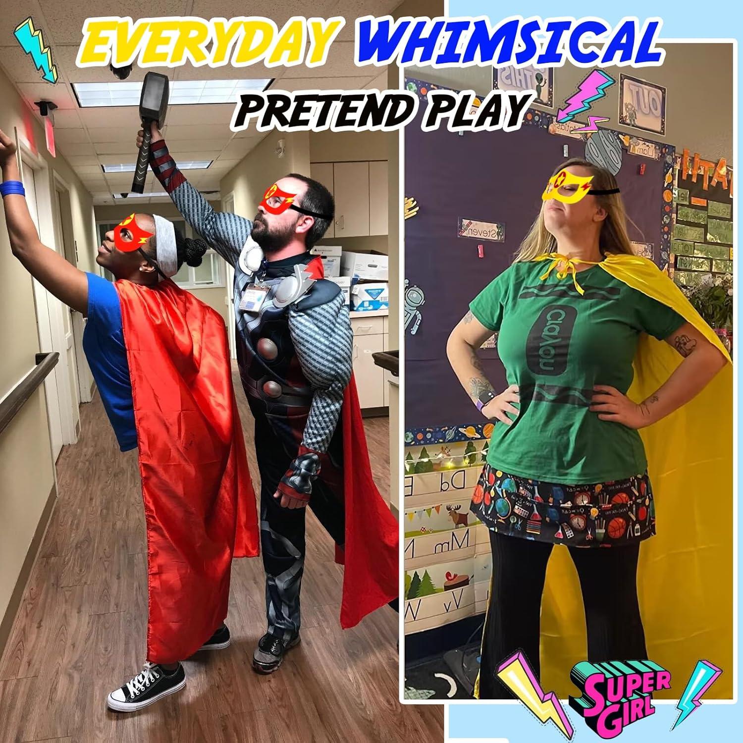 Capa y Máscara de Superhéroe iROLEWIN para Adultos - Azul