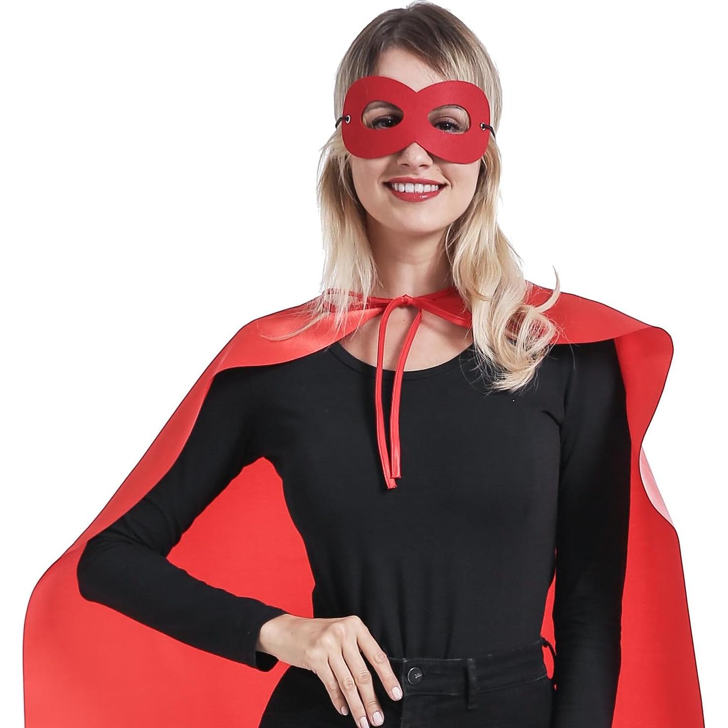 Capa y Máscara de Superhéroe Kidsfere para Adultos - Disfraz Halloween