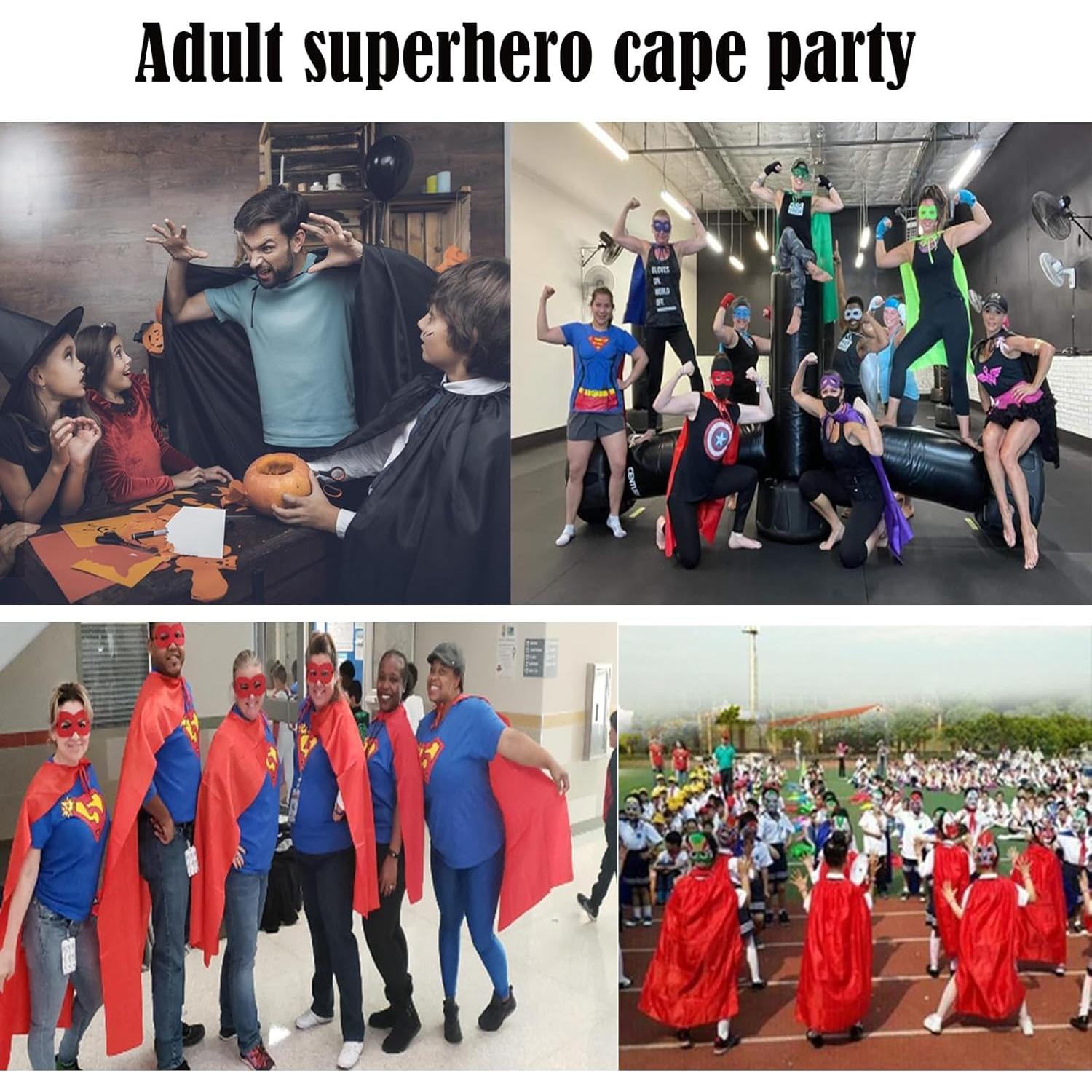 Capa de Superhéroe para Adultos con Máscara - Varios Colores