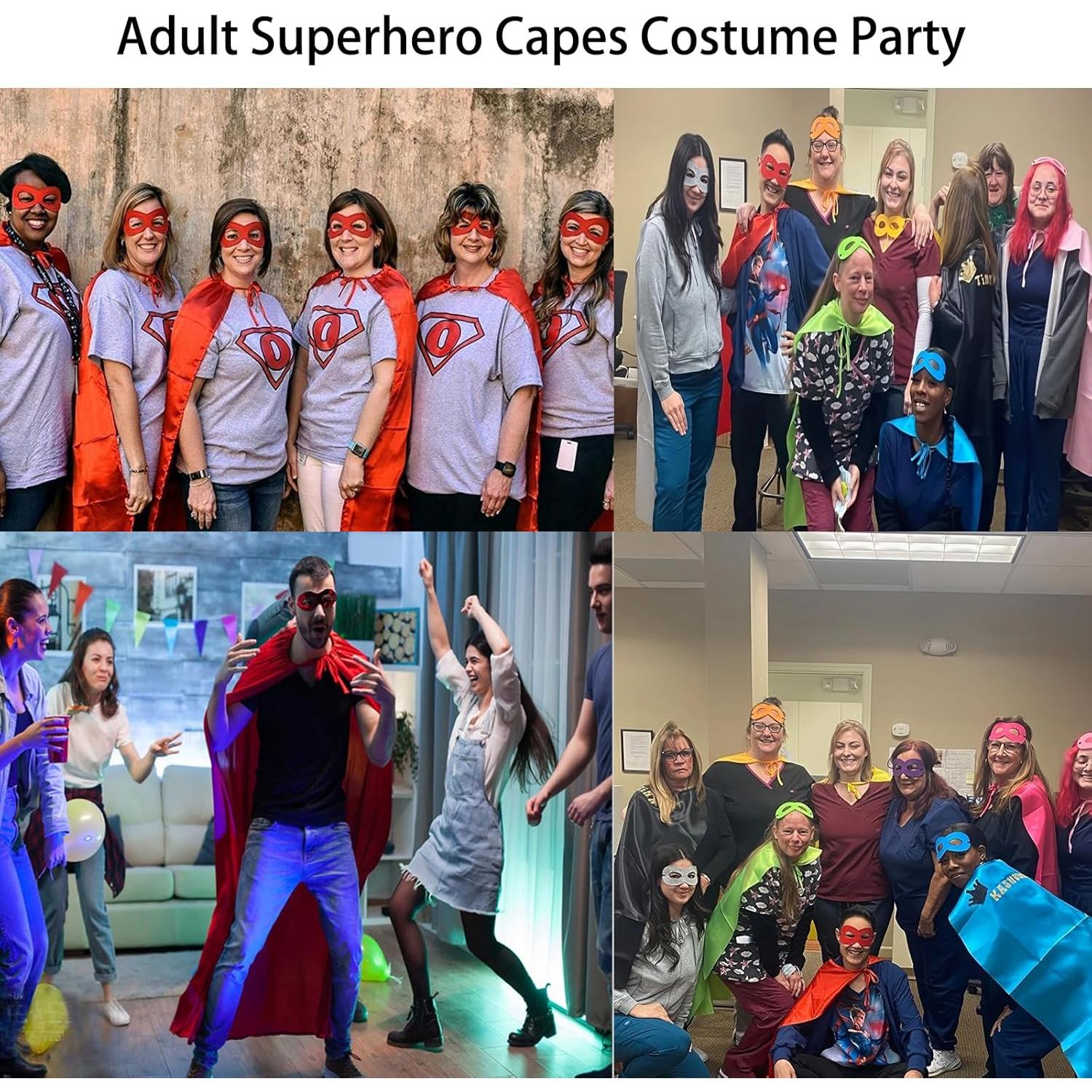 Capa de Superhéroe para Adultos con Máscara - Varios Colores