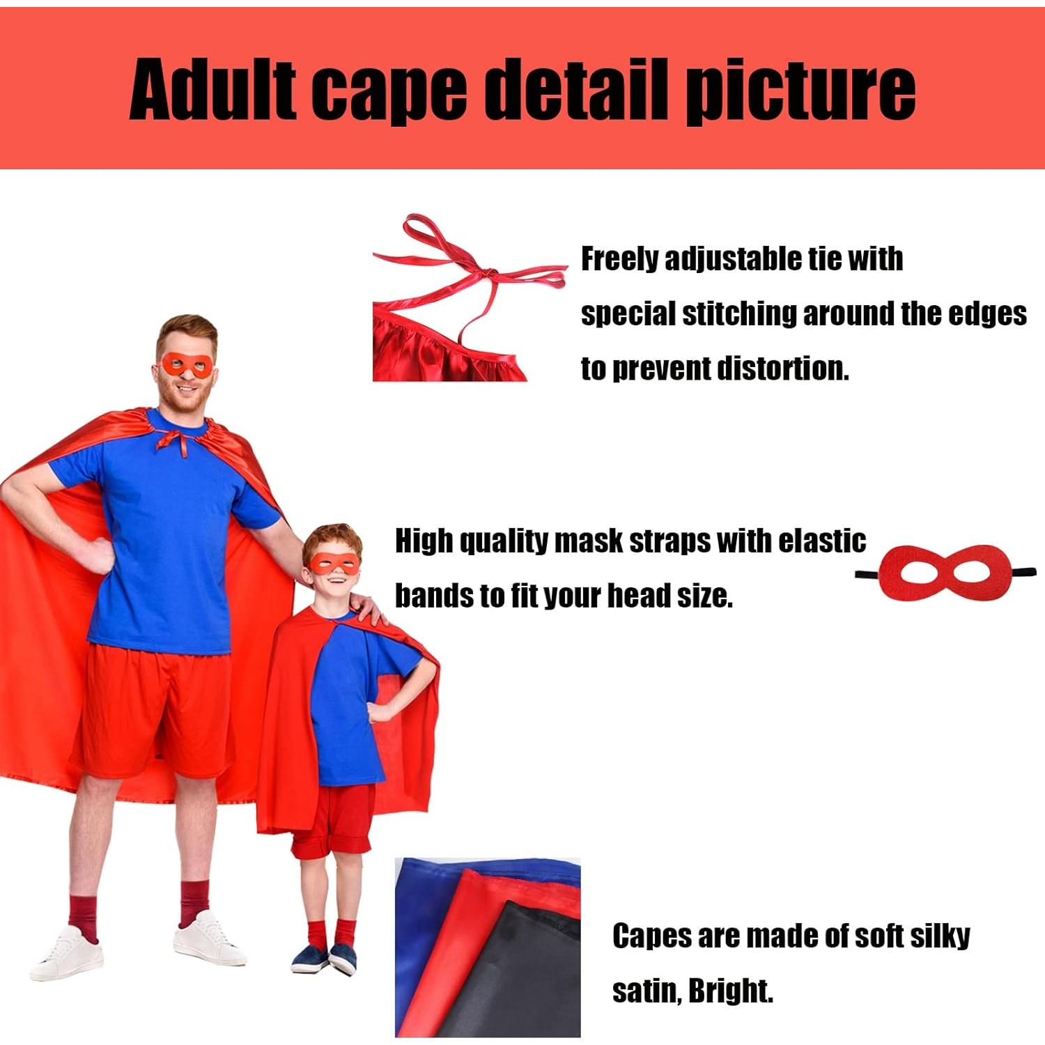 Capa de Superhéroe para Adultos Maklulu + Máscara - 120 cm