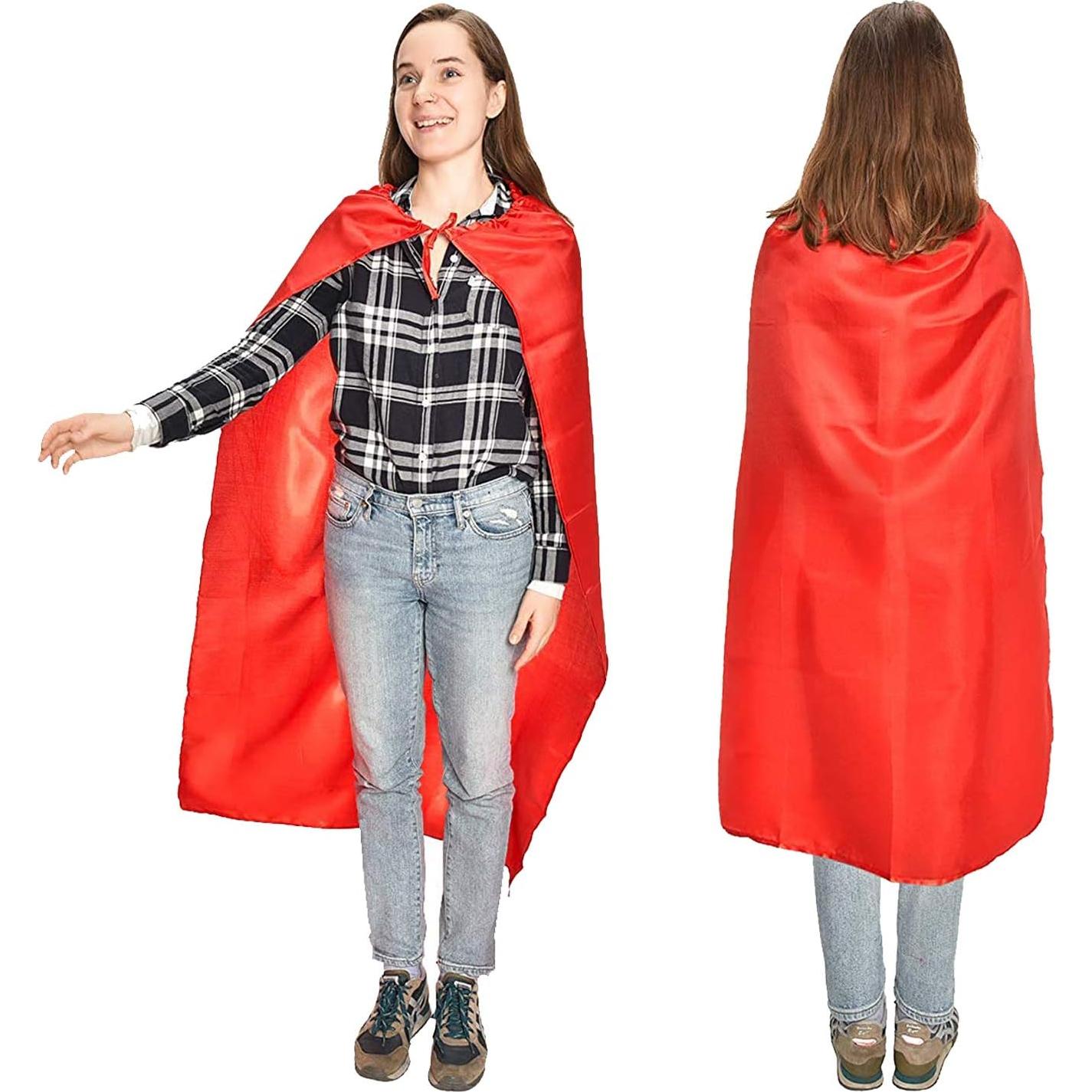 Capa de Superhéroe para Adultos + Máscara - 120 cm - Rojo