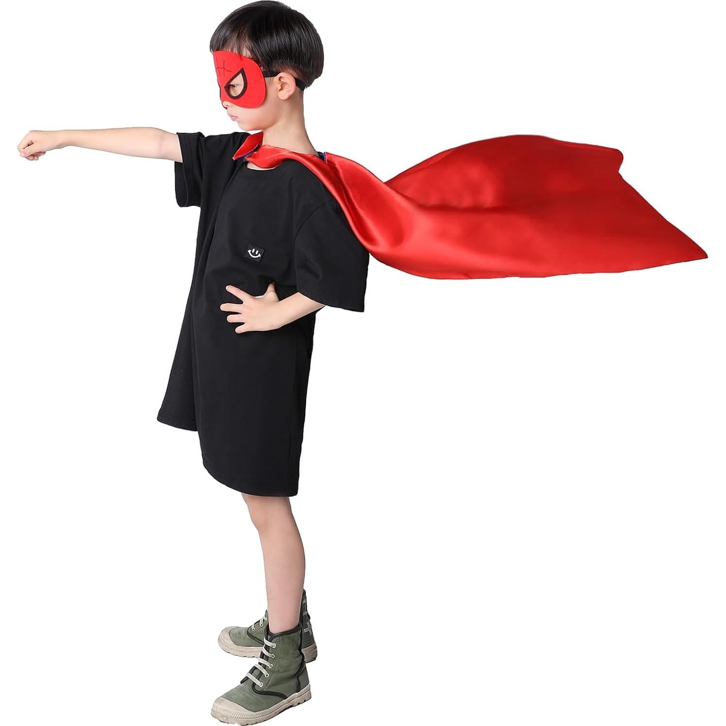 Capa y Máscara de Superhéroe HuangWeida para Niños 3-9 Años