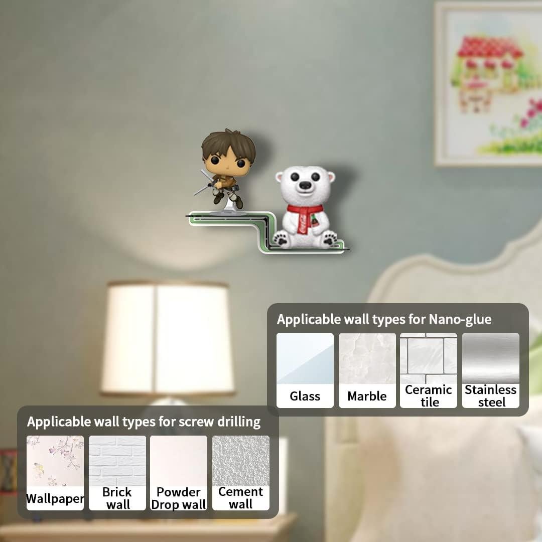 Estante de Exhibición Flotante YODAR 5 Pcs Acrílico Transparente