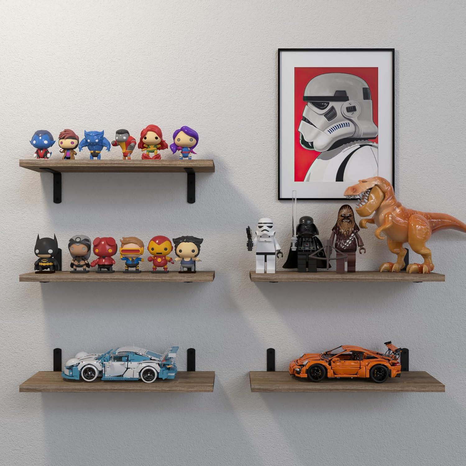 Estantes Flotantes DOLLFIO 5 Piezas Madera Rústica 42x15cm