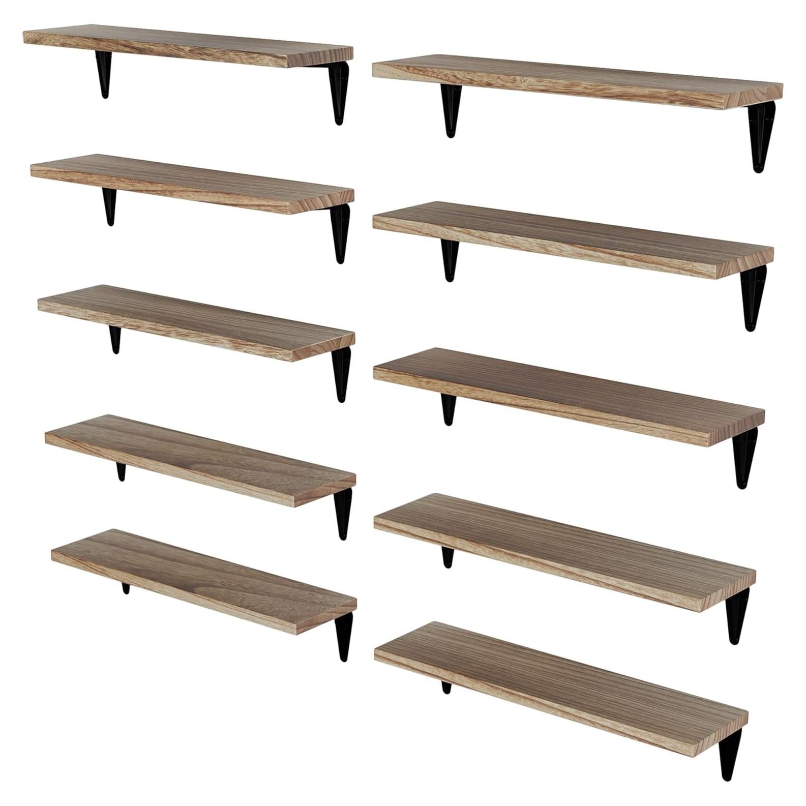 Estantes Flotantes de Madera Wallniture Arras, 10 Unidades, 43.2x11.4cm