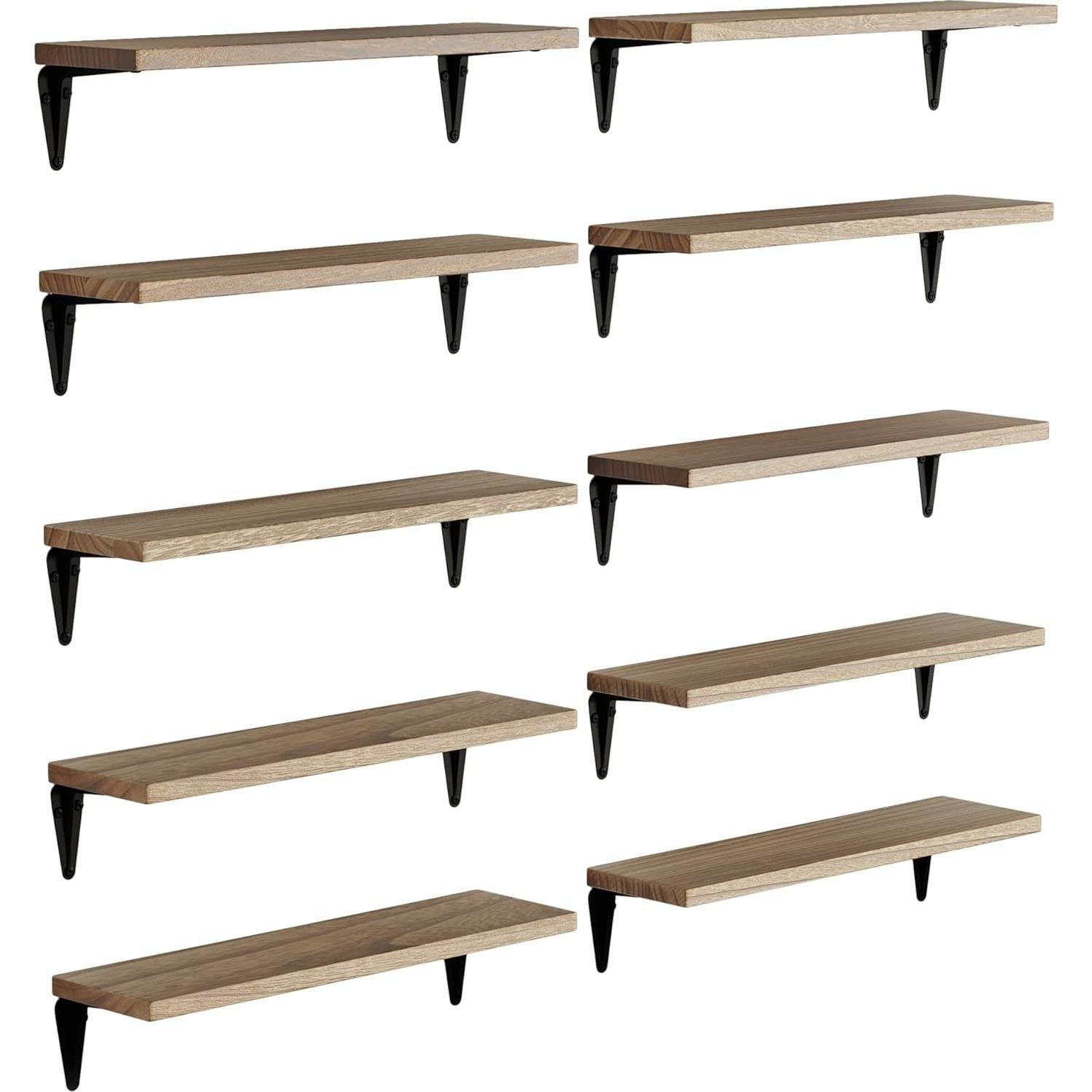 Estantes Flotantes de Madera Wallniture Arras, 10 Unidades, 43.2x11.4cm