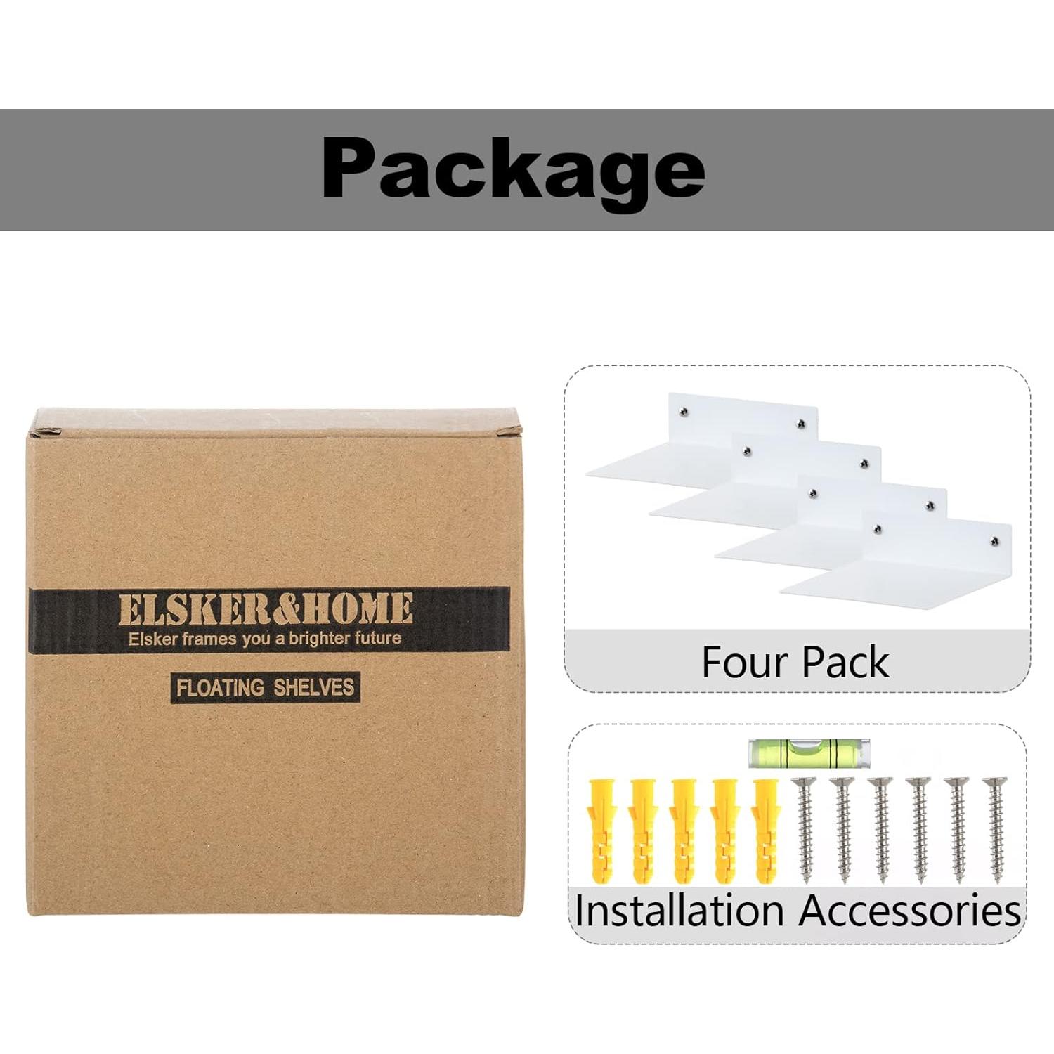 Estantes Flotantes ELSKER&HOME 4 Piezas Blancos 40 cm