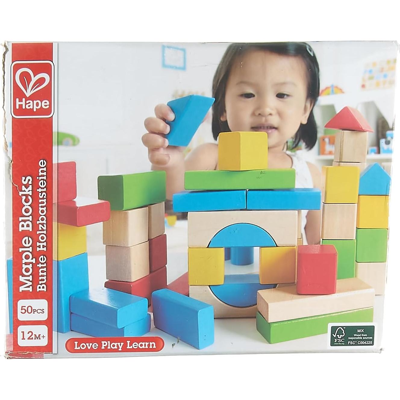 Bloques de Madera Hape 50 Piezas Educativos para Niños