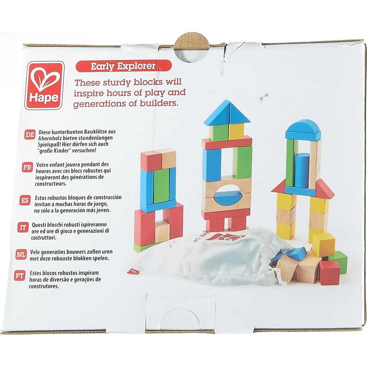 Bloques de Madera Hape 50 Piezas Educativos para Niños