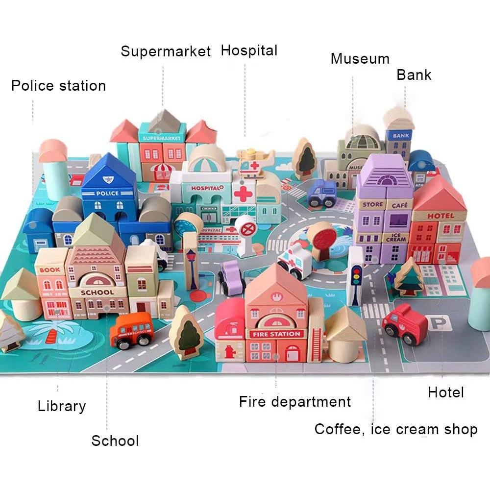 Juego de Bloques de Construcción de Madera Migargle 36 cm