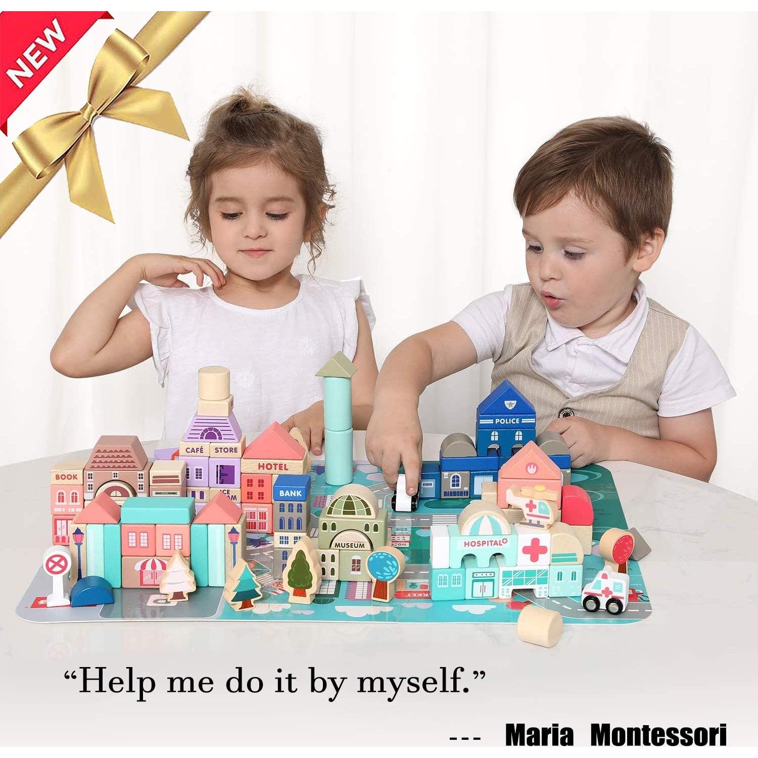 Juego de Bloques de Construcción de Madera Migargle 36 cm