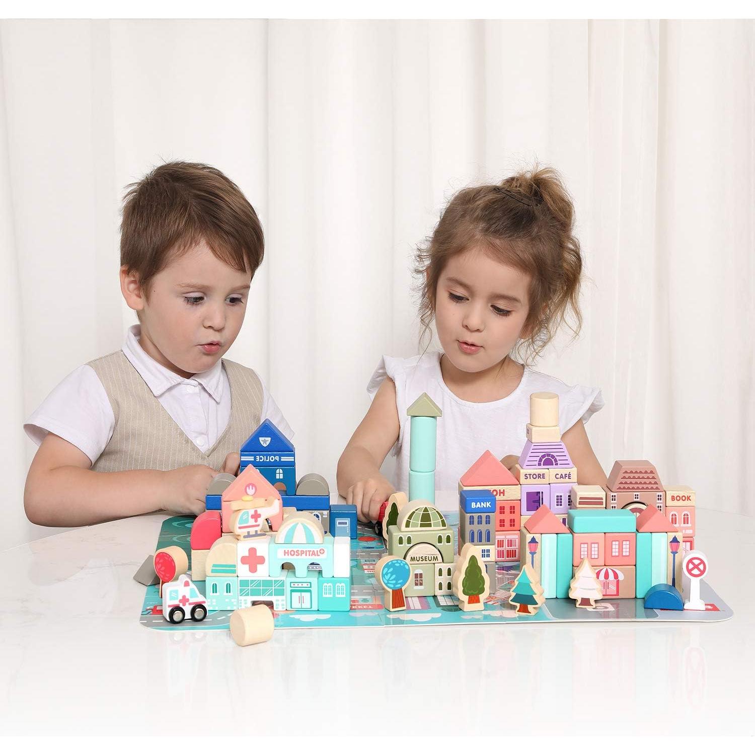 Juego de Bloques de Construcción de Madera Migargle 36 cm