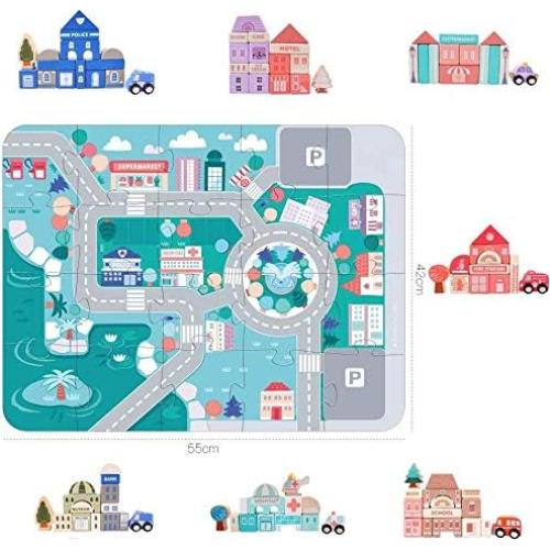 Juego de Bloques de Construcción de Madera Migargle 36 cm