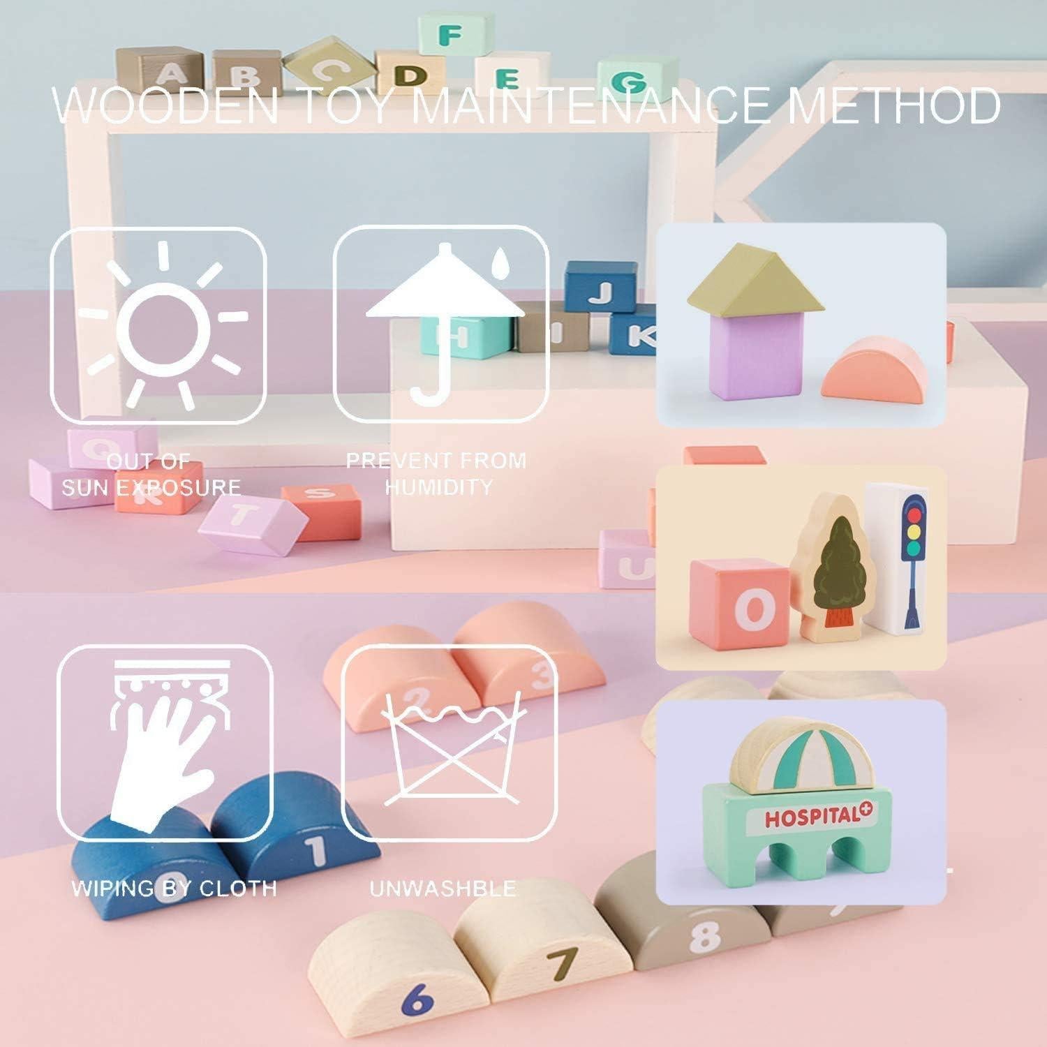 Juego de Bloques de Construcción de Madera Migargle 36 cm