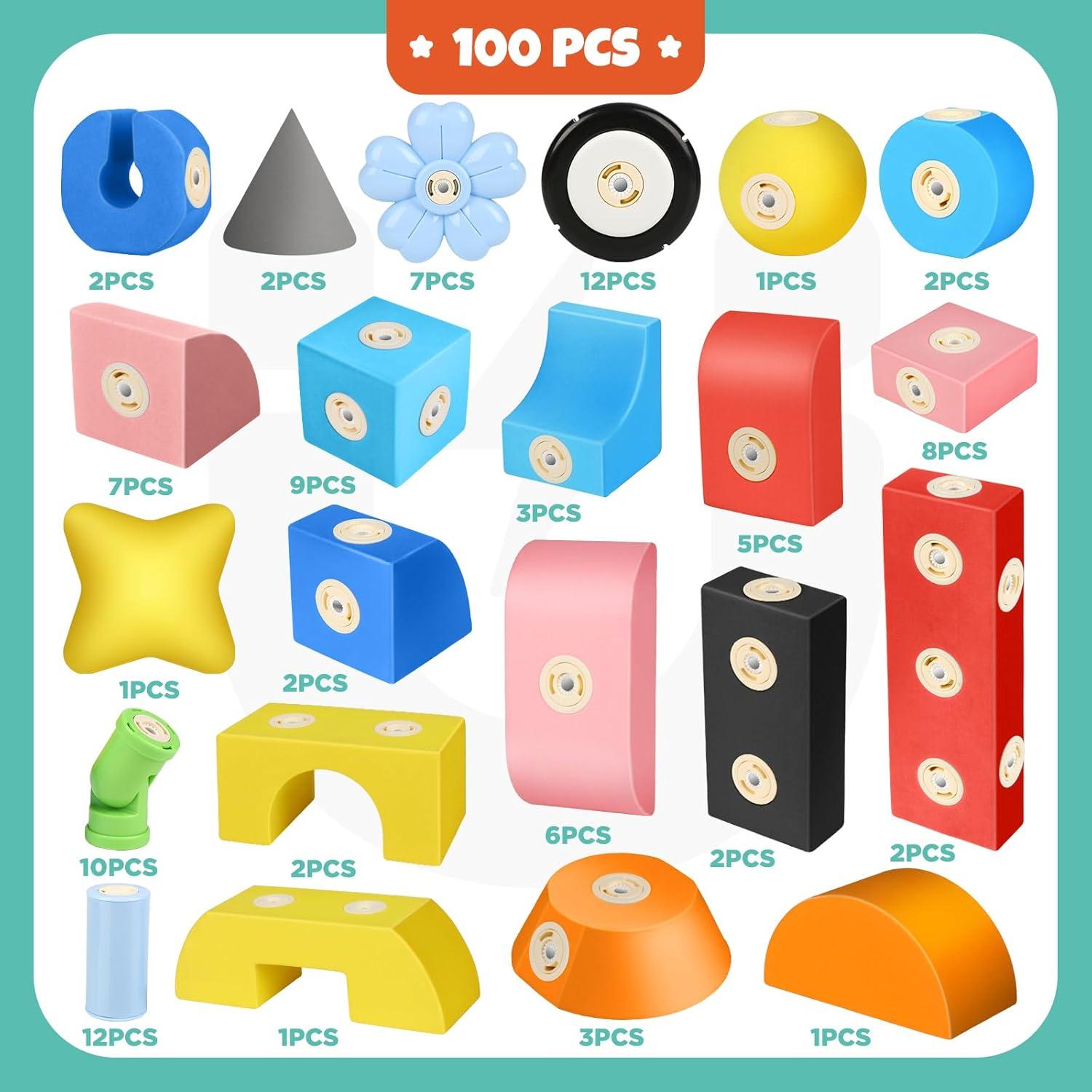 Bloques Magnéticos de Construcción Joyfresh 100 Piezas EVA
