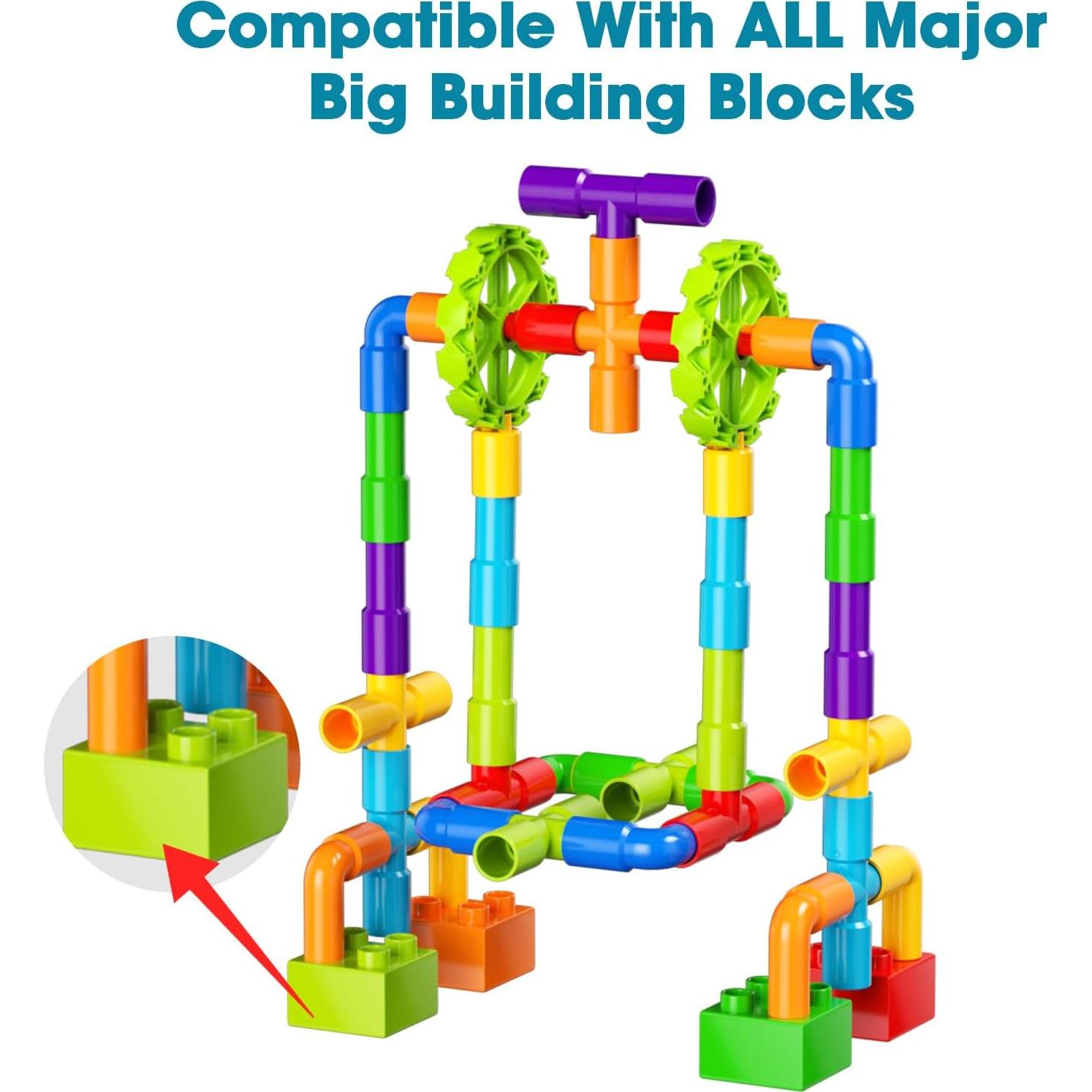 Bloques de Construcción Burgkidz 136 Piezas Juguete STEM 3+