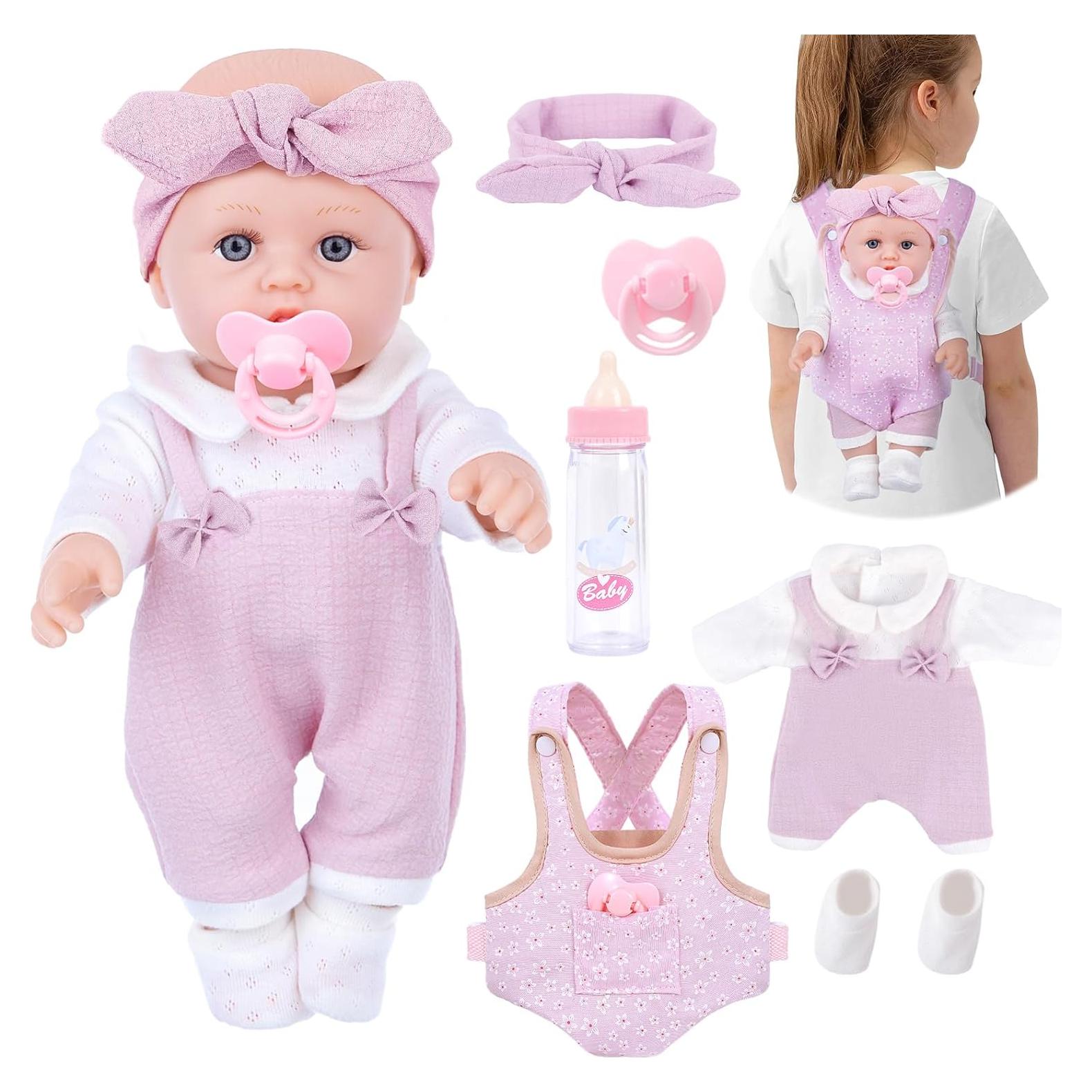 Muñeca Bebé 30 cm BDDOLL con Transportador y Accesorios