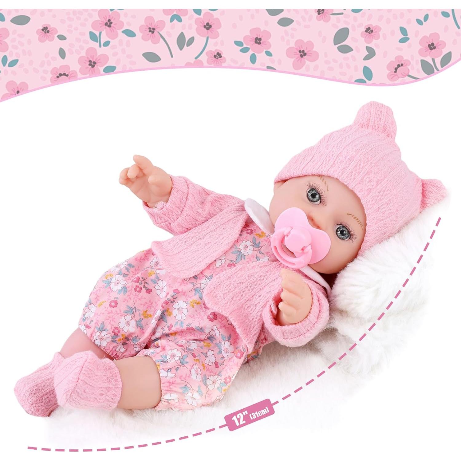 Set de Muñeca Bebé 30.48 cm con Transportador y Ropa