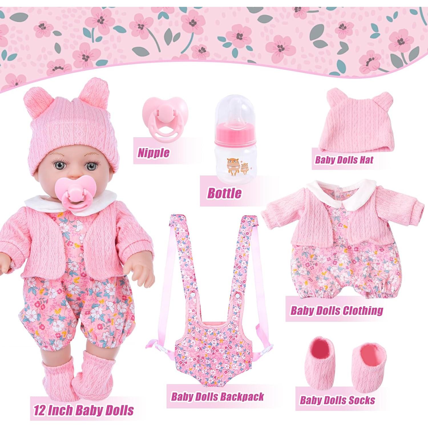 Set de Muñeca Bebé 30.48 cm con Transportador y Ropa