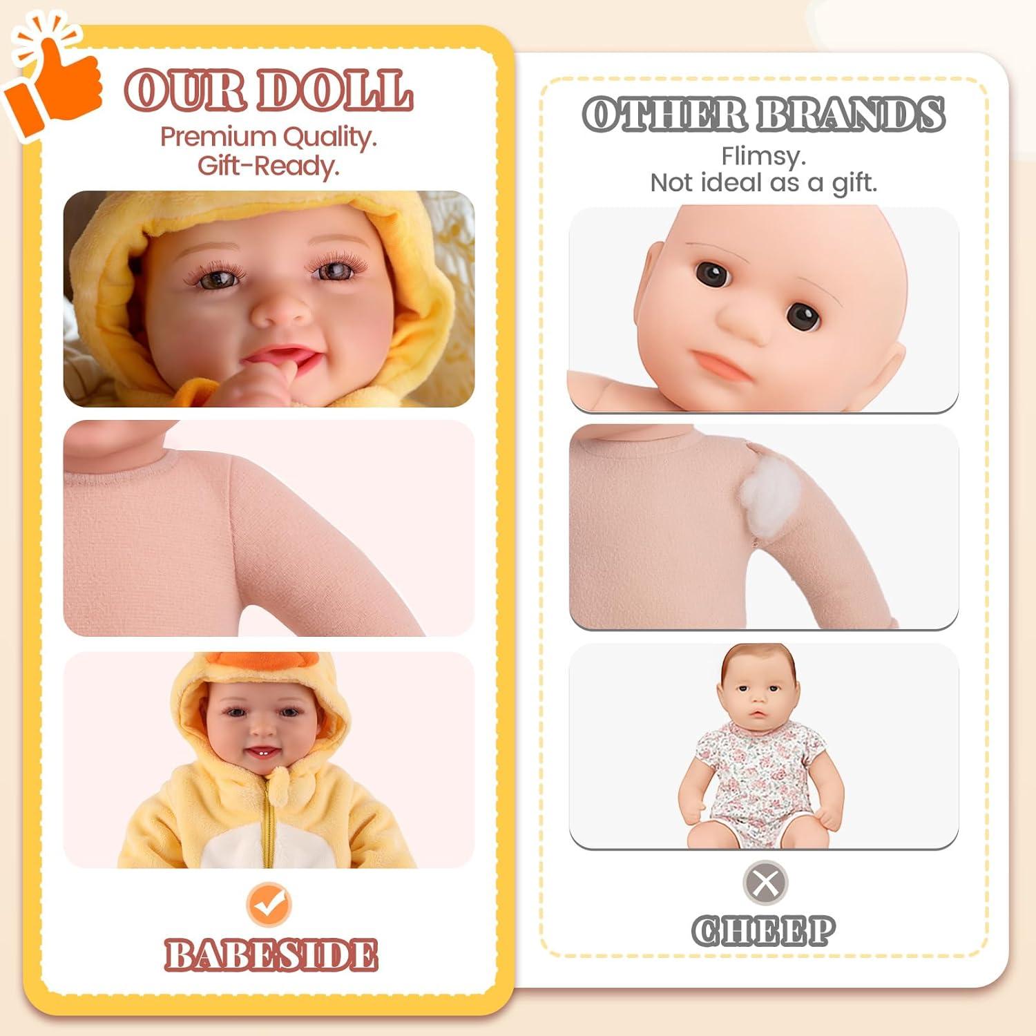 Muñeca de Bebé Realista BABESIDE Mia 43 cm con Accesorios