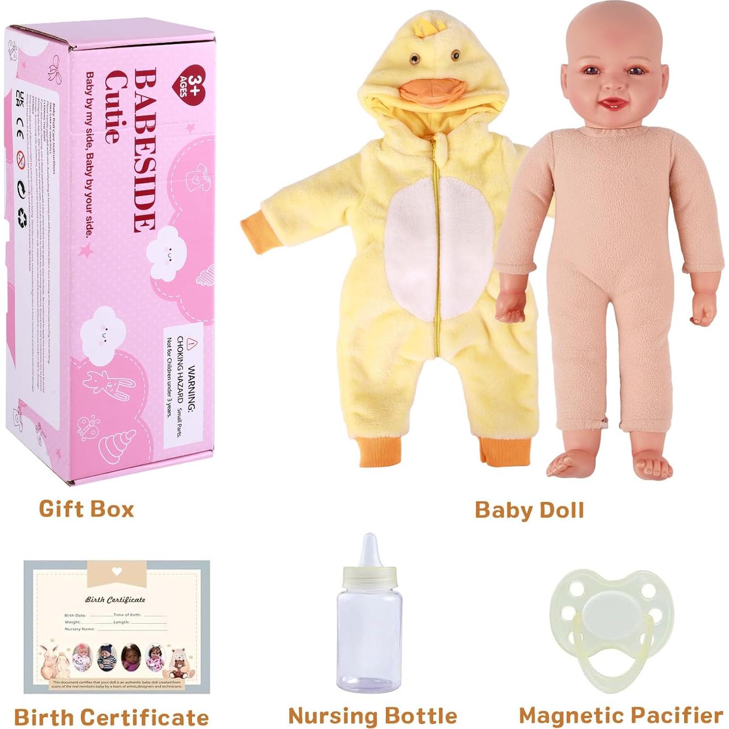 Muñeca de Bebé Realista BABESIDE Mia 43 cm con Accesorios