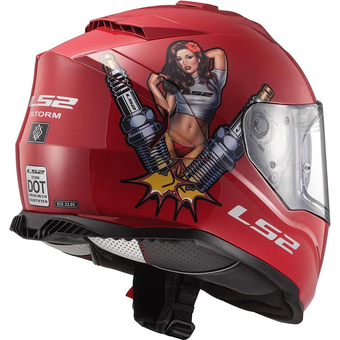 Casco de Motocicleta LS2 Asalto Rojo Chile Mate - X-Pequeño