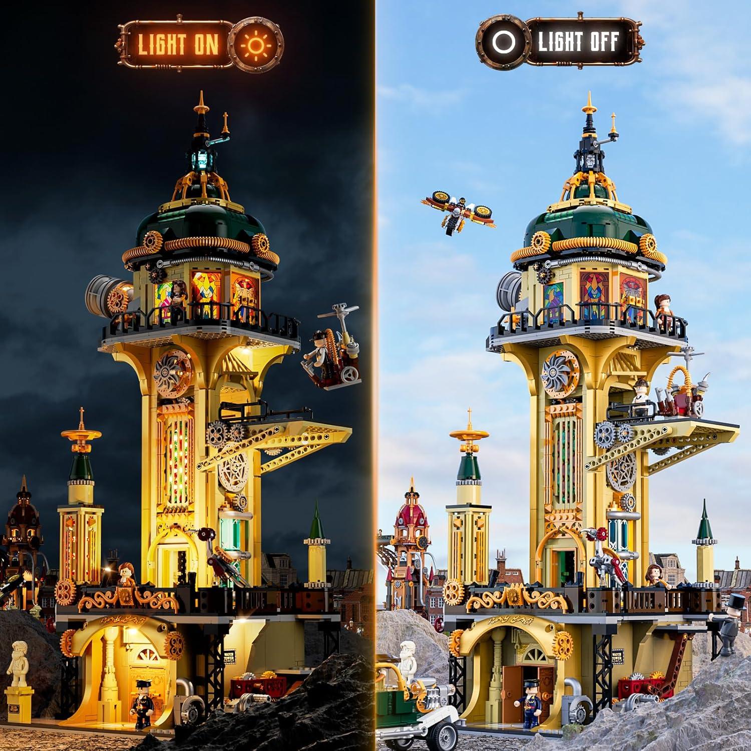 Torre de Observación Steampunk FUNWHOLE 2744 Pcs con Iluminación
