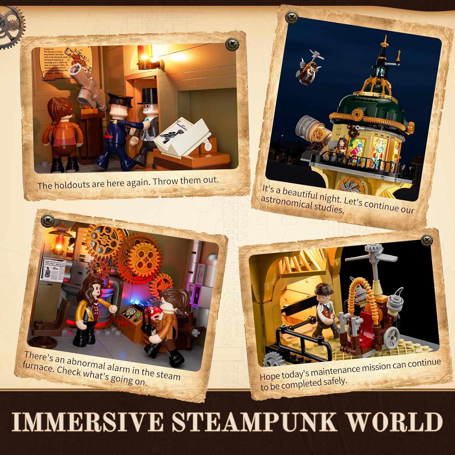 Torre de Observación Steampunk FUNWHOLE 2744 Pcs con Iluminación