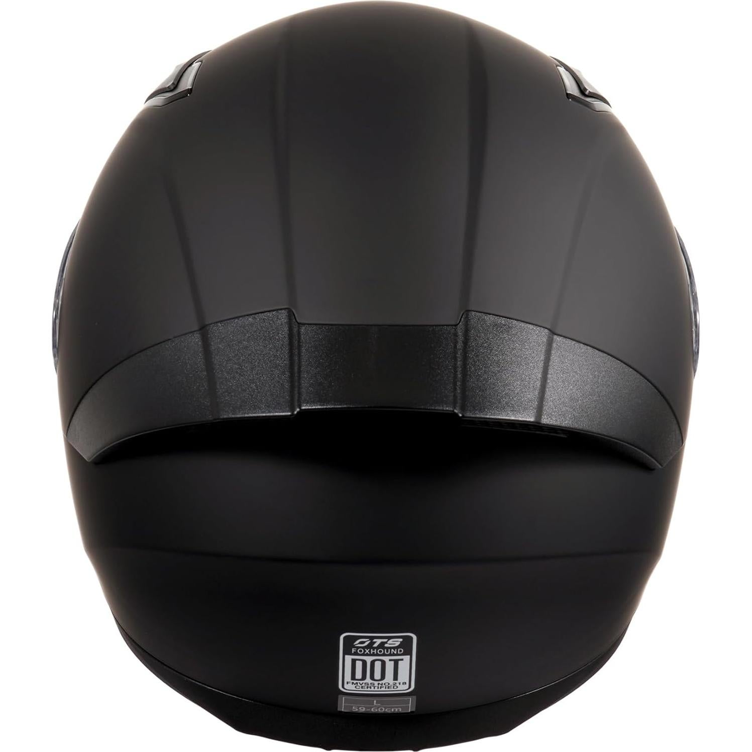 Casco Integral OTS Foxhound Negro Mate Mediano DOT - Ligero y Aerodinámico