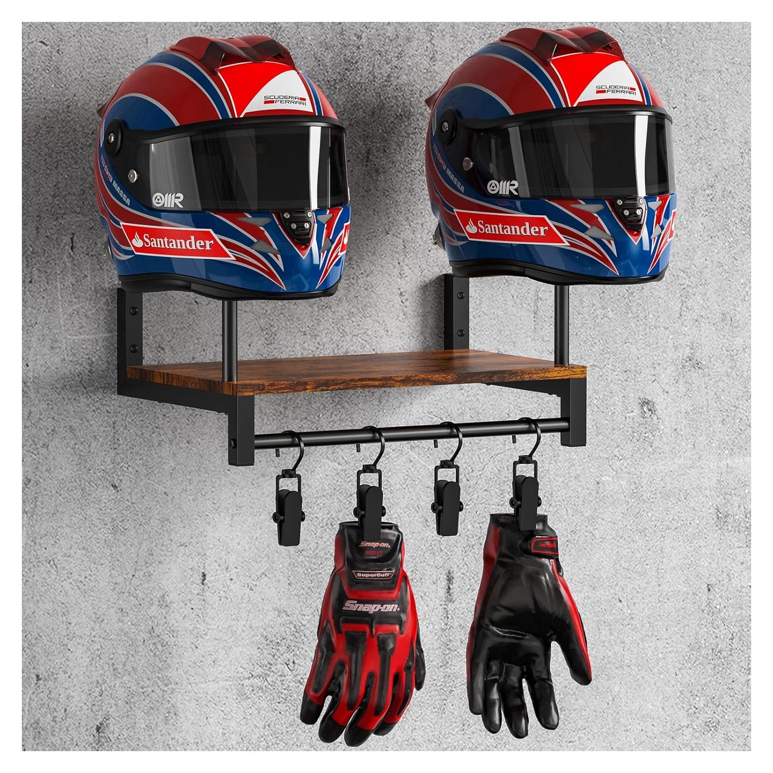 Soporte de Casco Montaje en Pared NANAGIFTREE Negro Retro