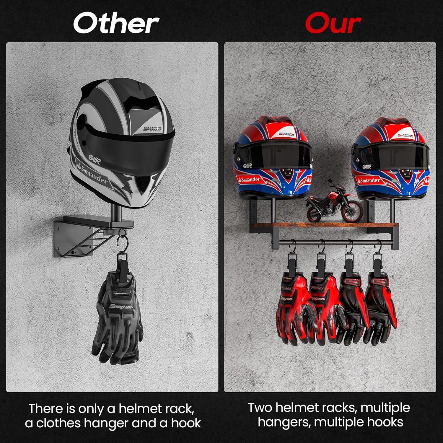 Soporte de Casco Montaje en Pared NANAGIFTREE Negro Retro