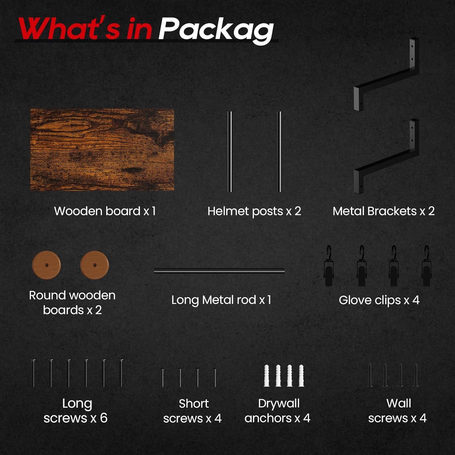 Soporte de Casco Montaje en Pared NANAGIFTREE Negro Retro