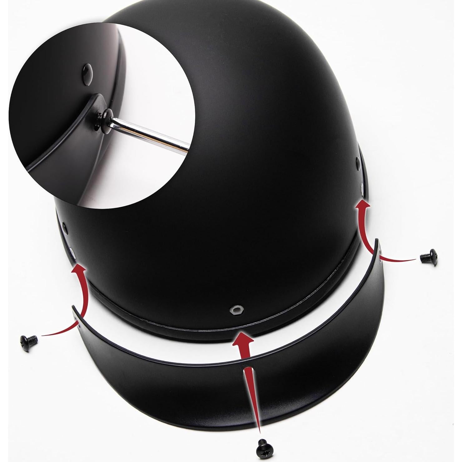 Casco Medio Rostro Cartman 513-L Negro Mate Grande DOT