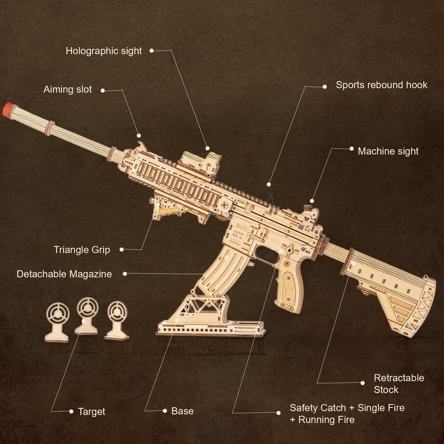 Rompecabezas 3D de Madera RUIFAM, 632 Piezas, Juguete de Pistola
