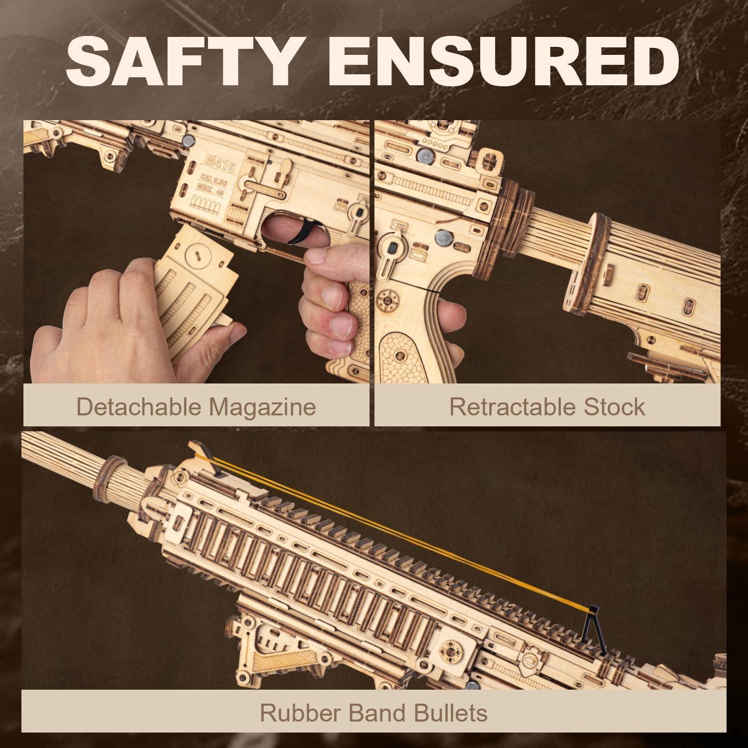 Rompecabezas 3D de Madera RUIFAM, 632 Piezas, Juguete de Pistola