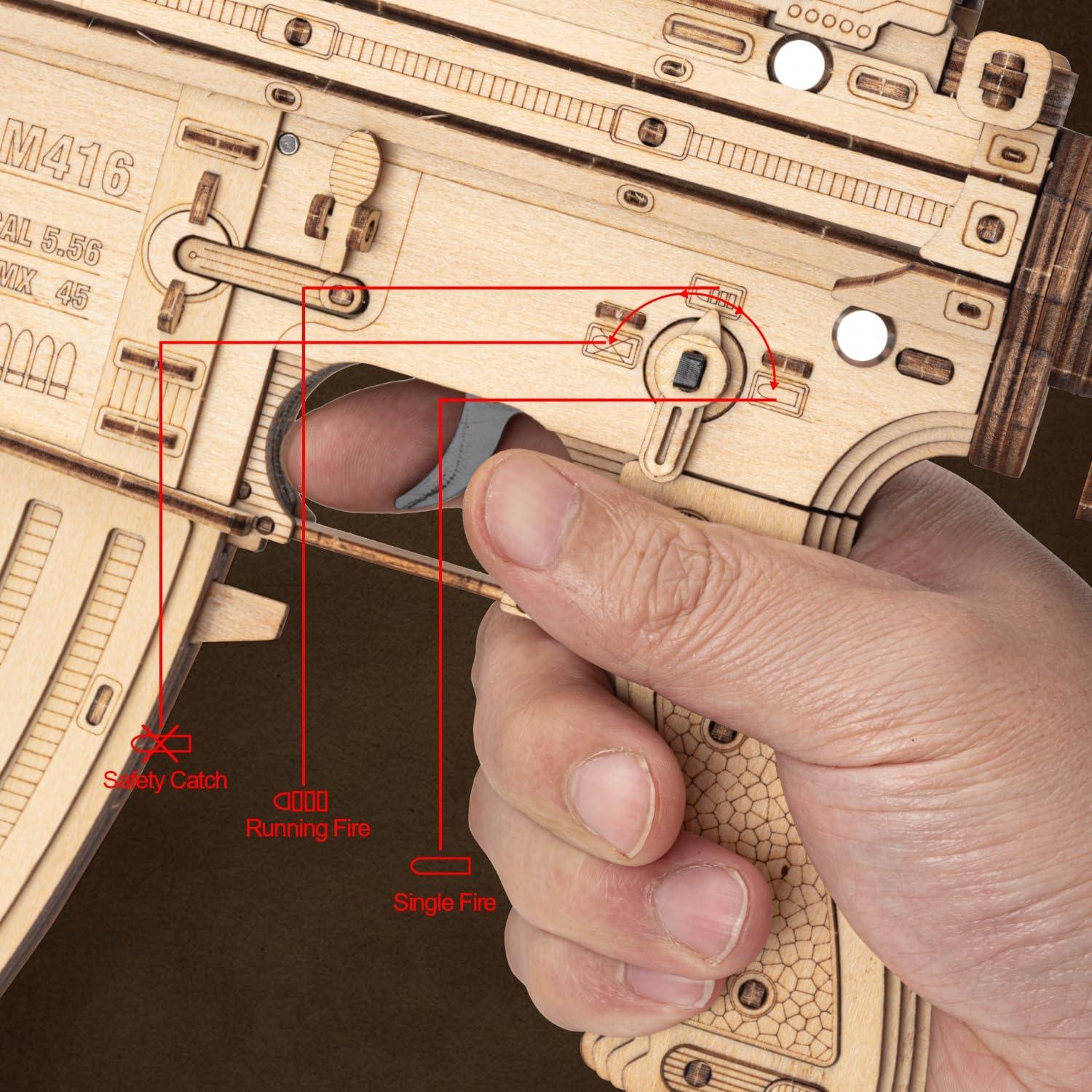 Rompecabezas 3D de Madera RUIFAM, 632 Piezas, Juguete de Pistola