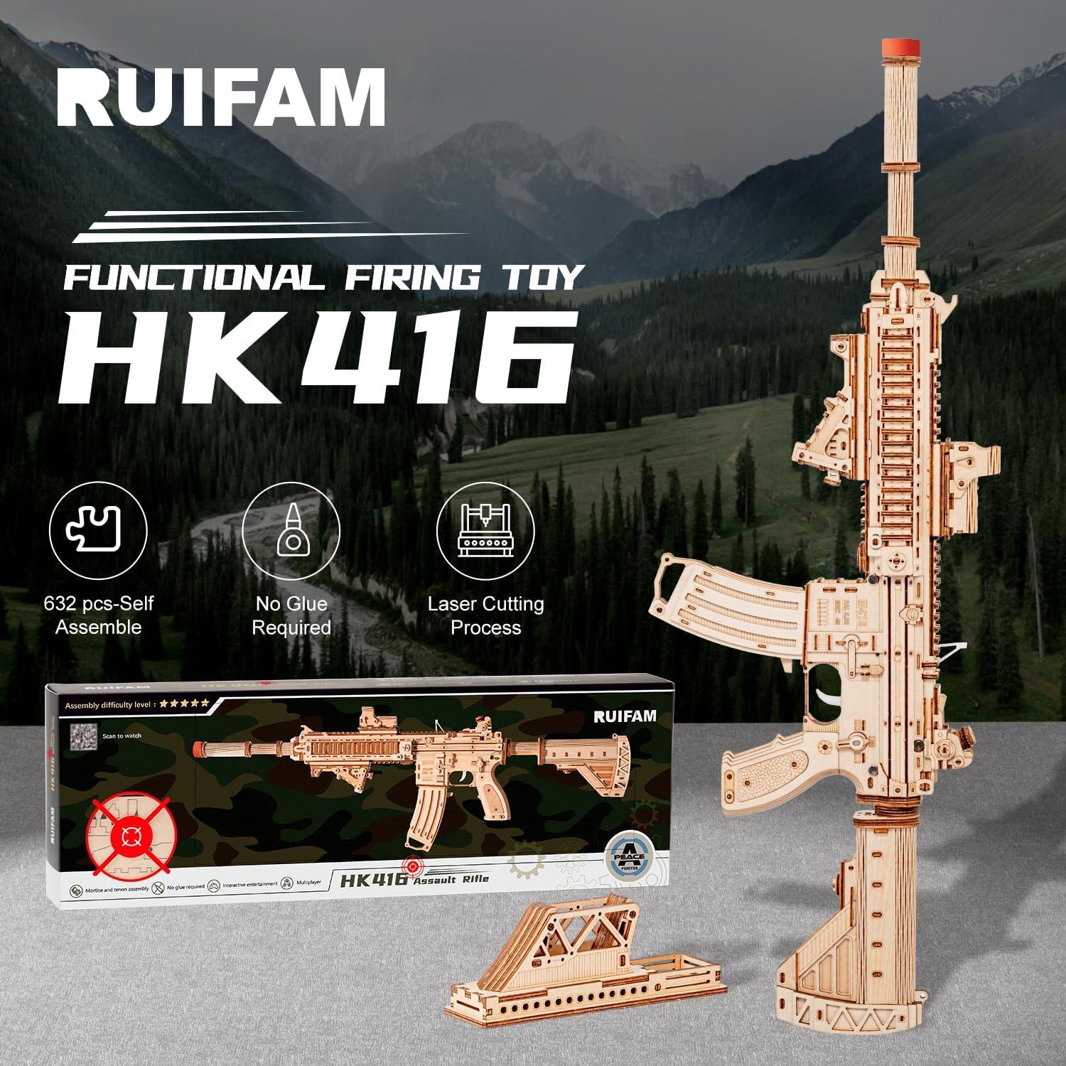 Rompecabezas 3D de Madera RUIFAM, 632 Piezas, Juguete de Pistola