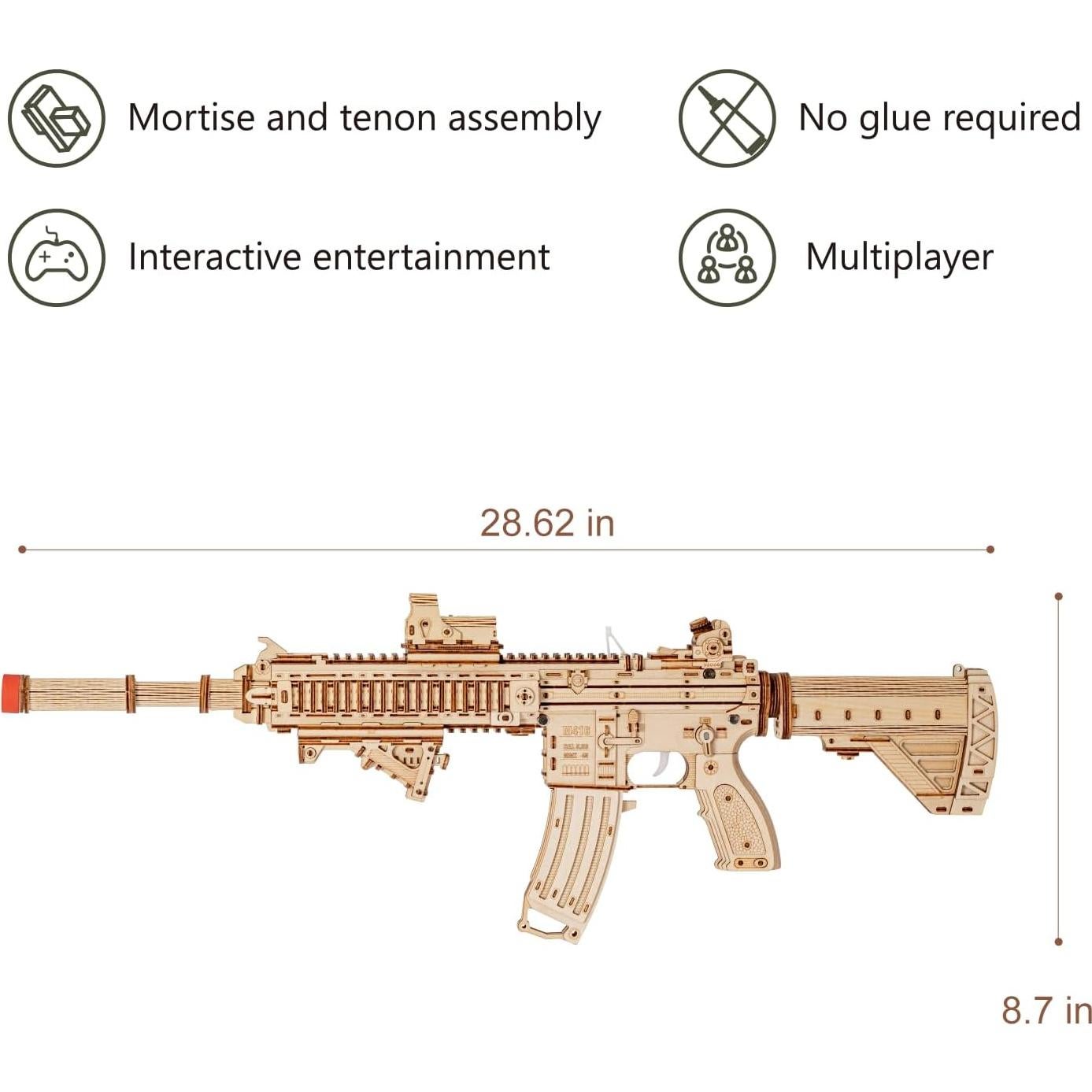Rompecabezas 3D de Madera RUIFAM, 632 Piezas, Juguete de Pistola