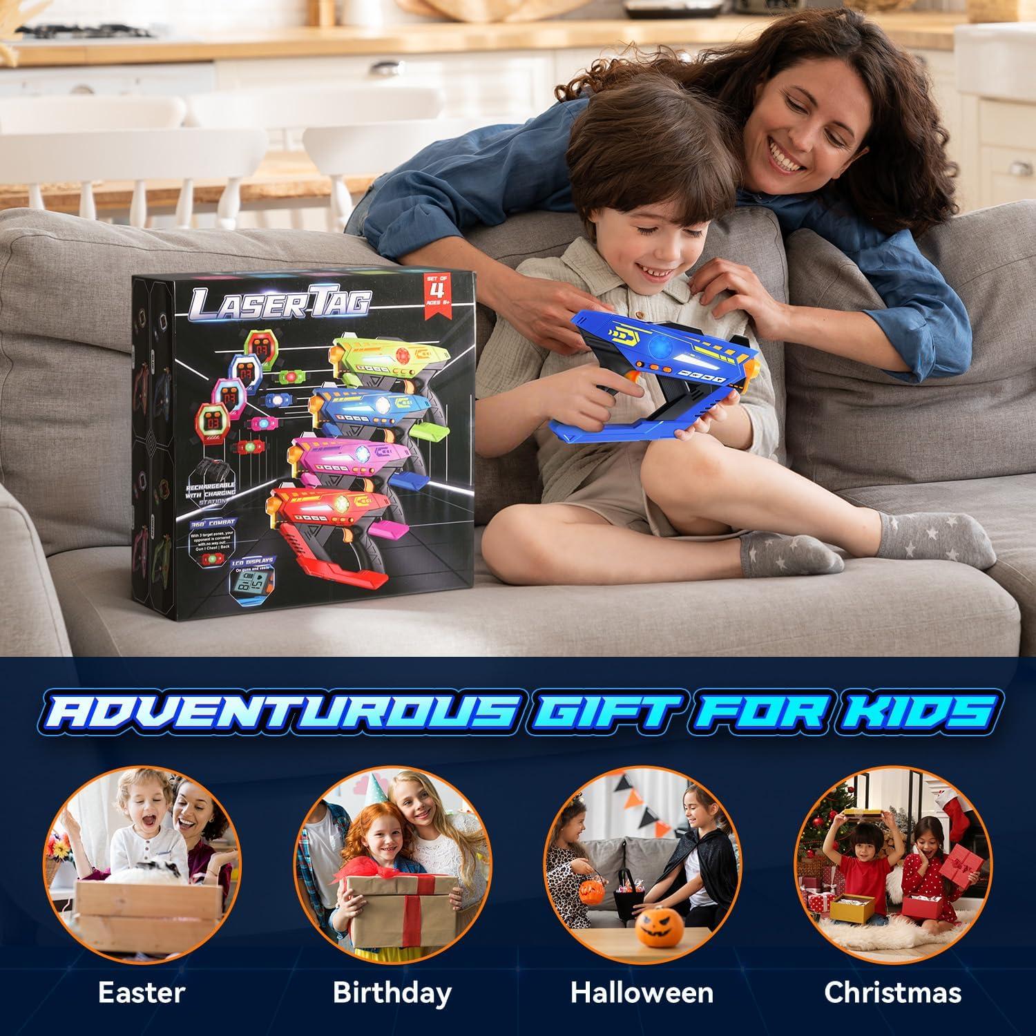 Juego de Pistolas Laser Tag 4PCS CheerCrew Infrarrojo Recargable