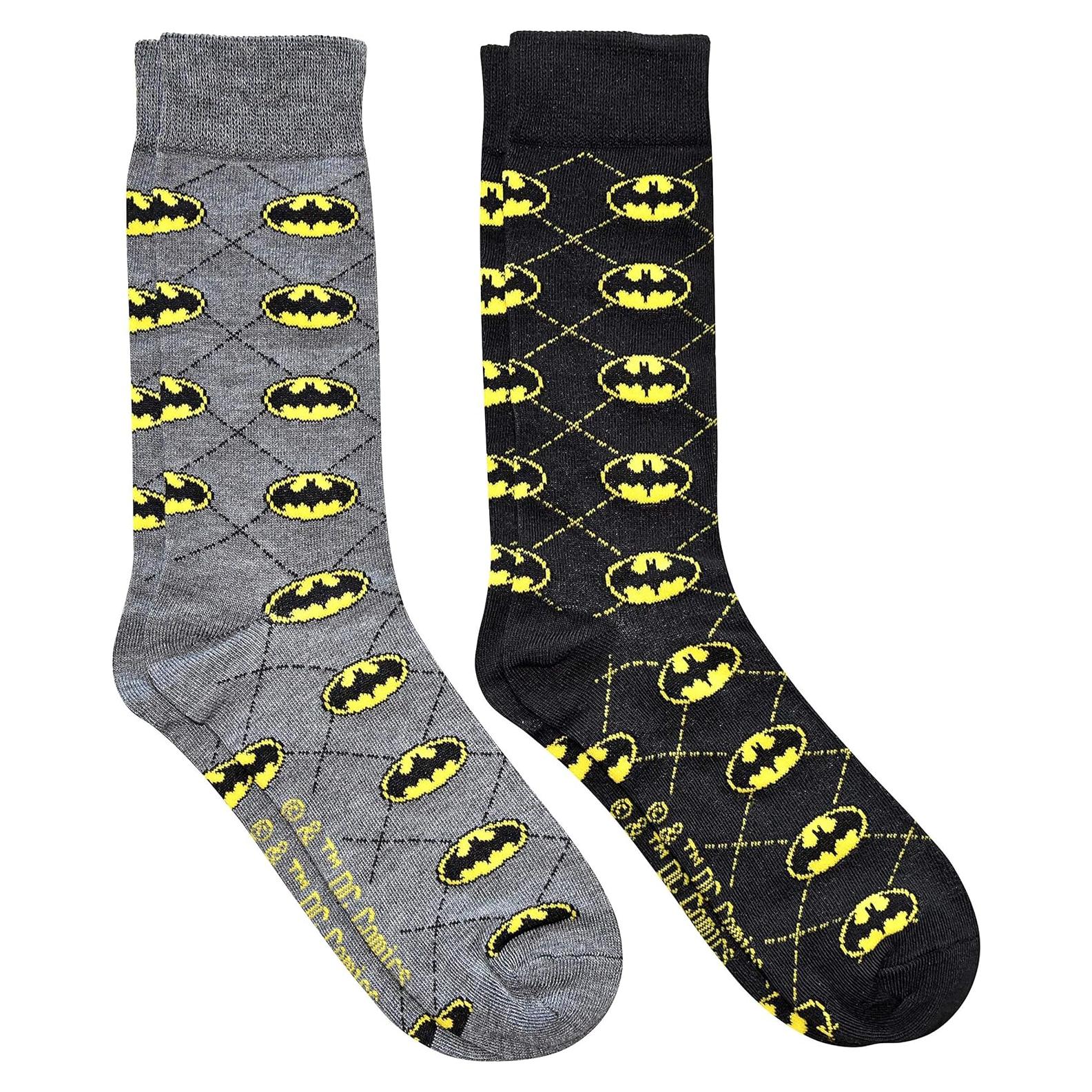 Calcetines de Crew para Hombre Hyp Batman Argyle 2 Pares Talla 6-12