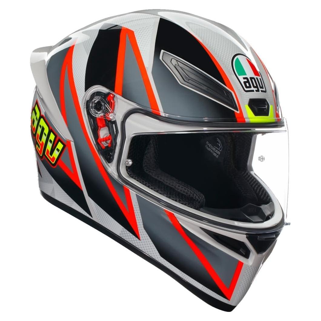 Casco Integral AGV K1 S Blipper Gris/Rojo SM - Aerodinámico