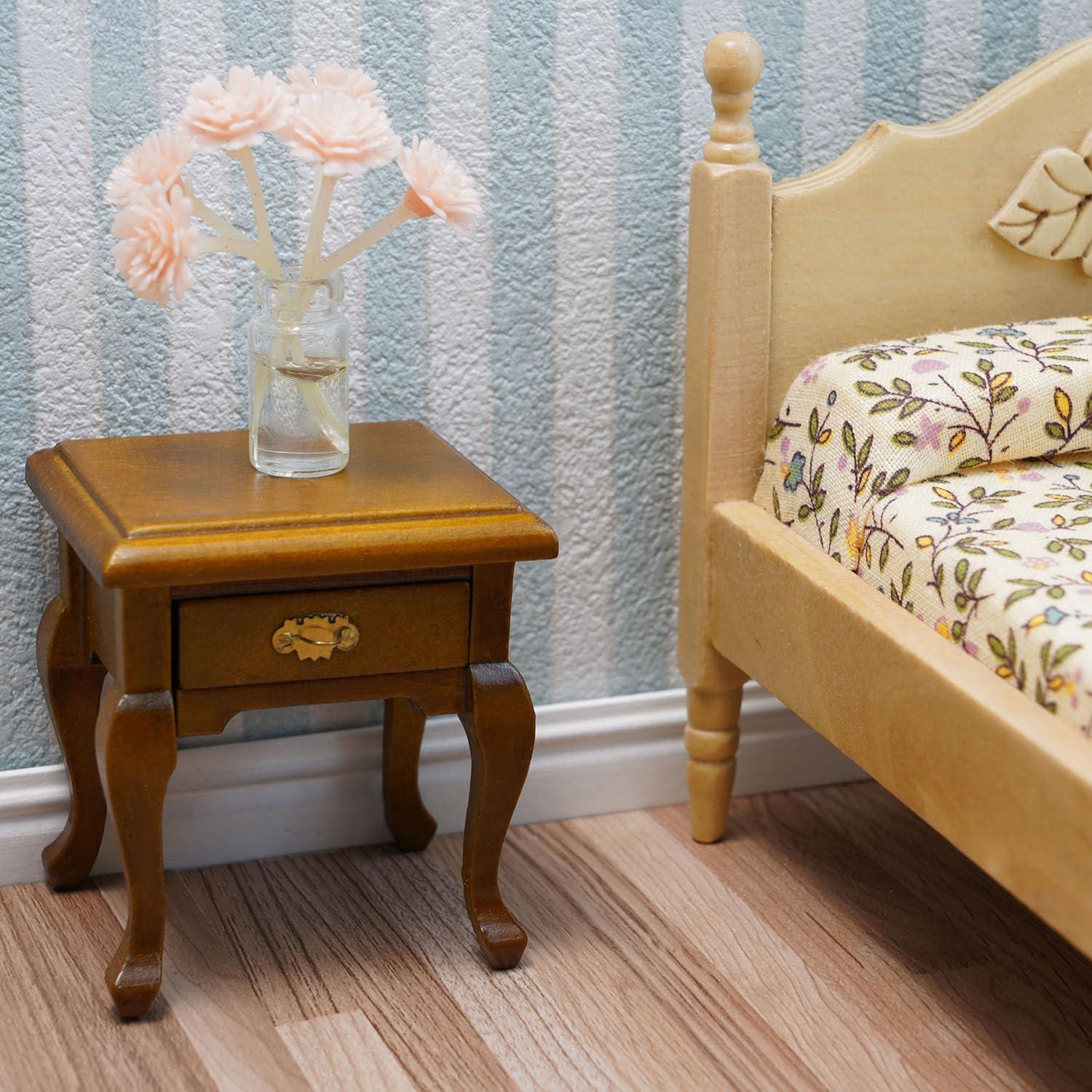 Mesita de Noche Miniatura Cutemini Madera Vintage 5x4.3 cm