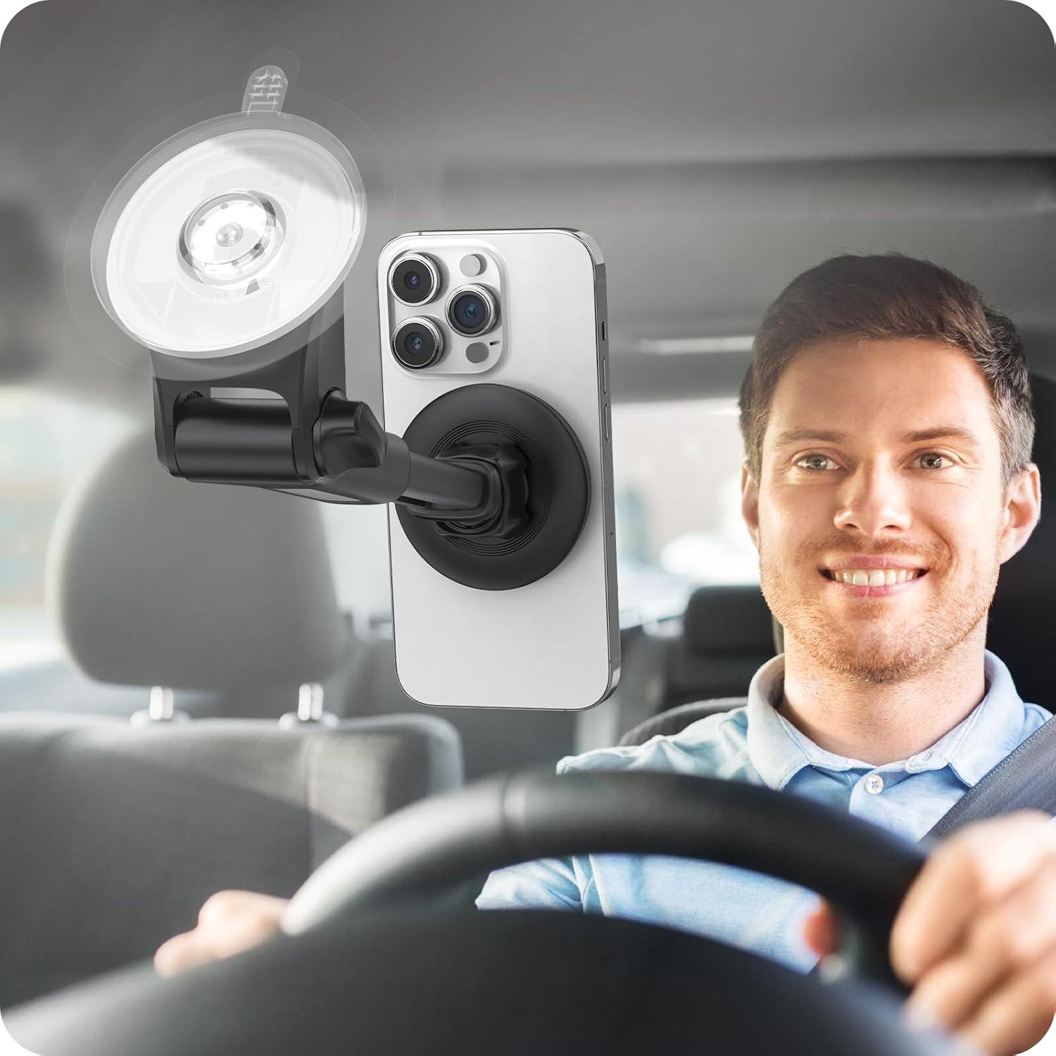 Soporte para coche APPS2Car MagSafe para iPhone 16-12