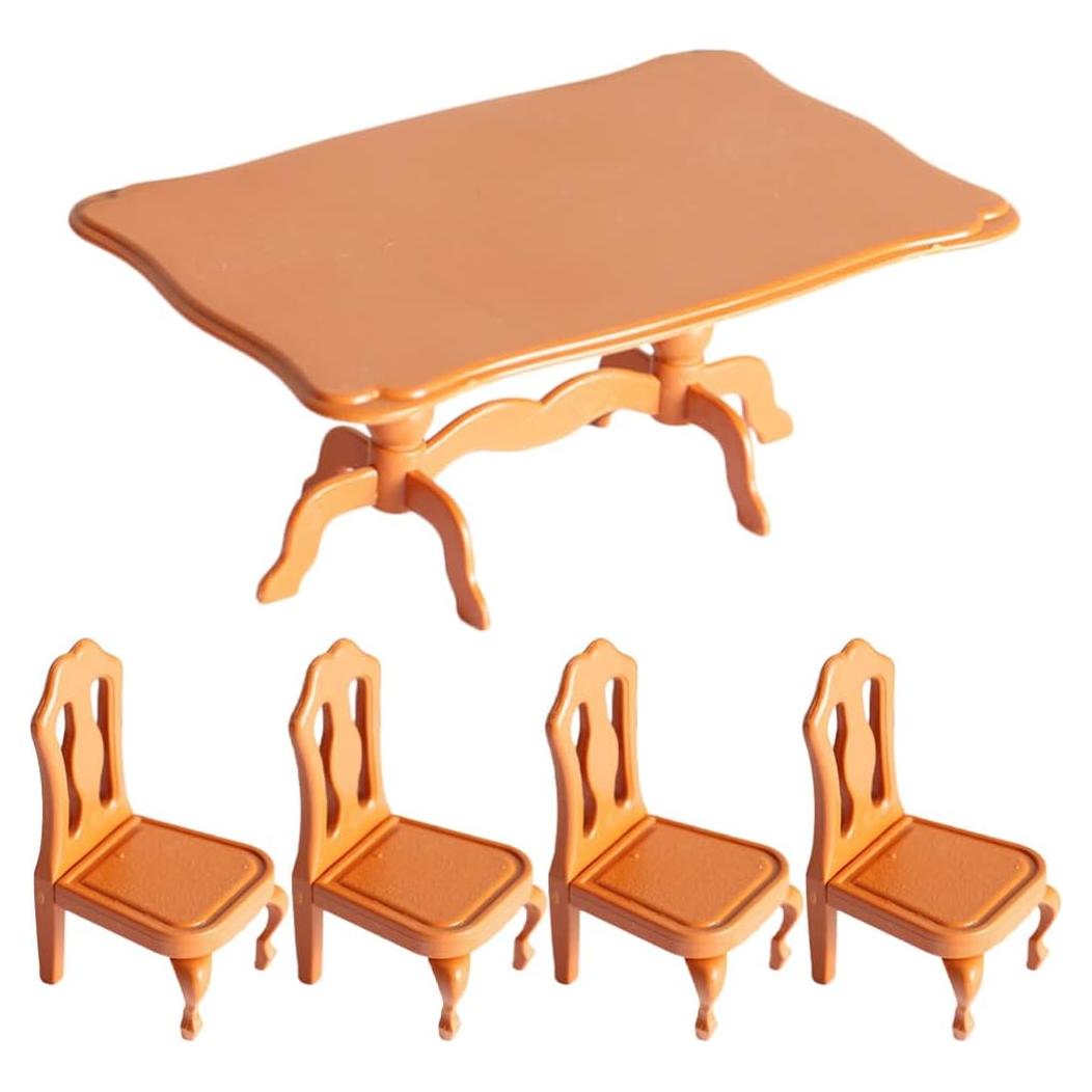 Conjunto de Mesa y Sillas Miniatura Kisangel 5 Piezas