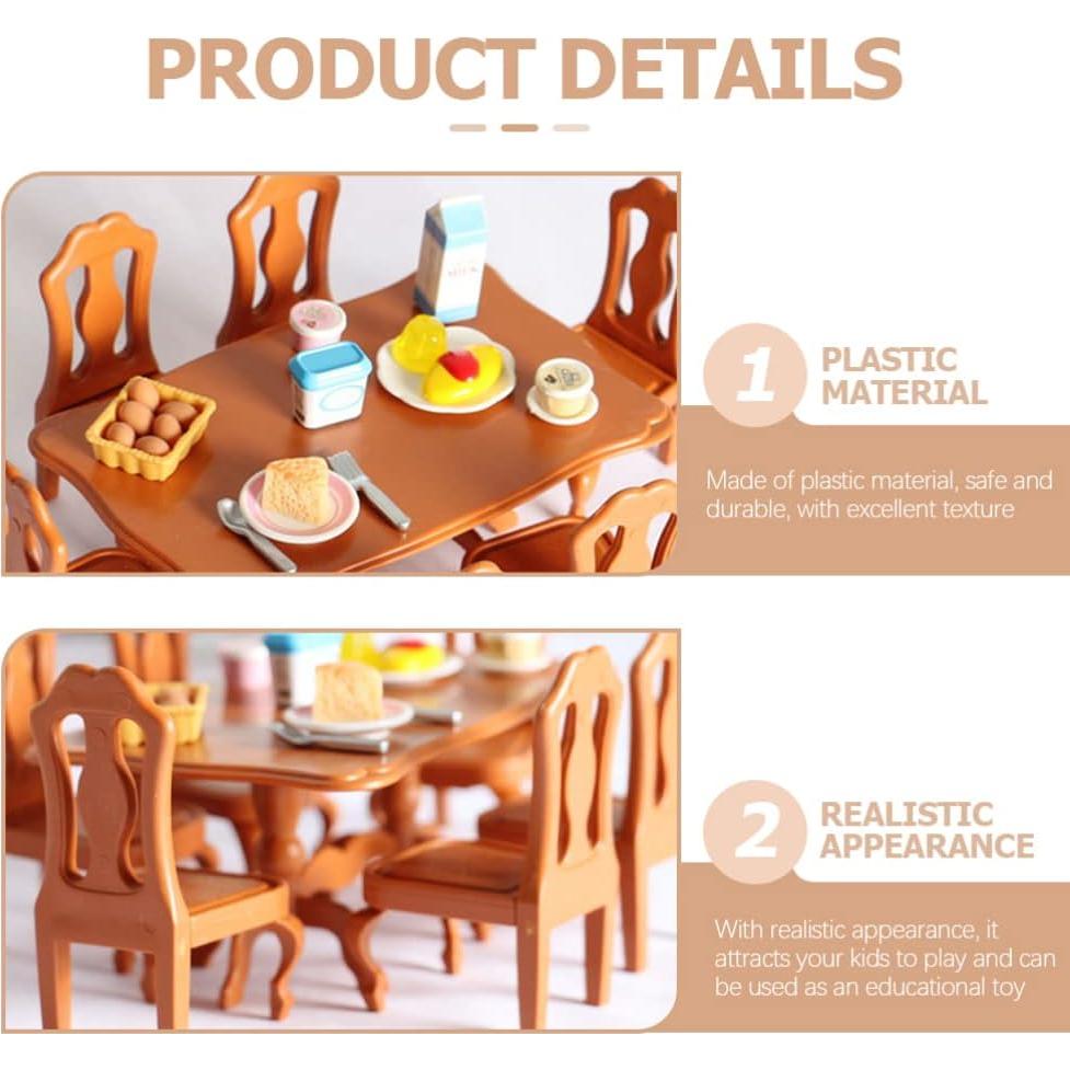 Conjunto de Mesa y Sillas Miniatura Kisangel 5 Piezas