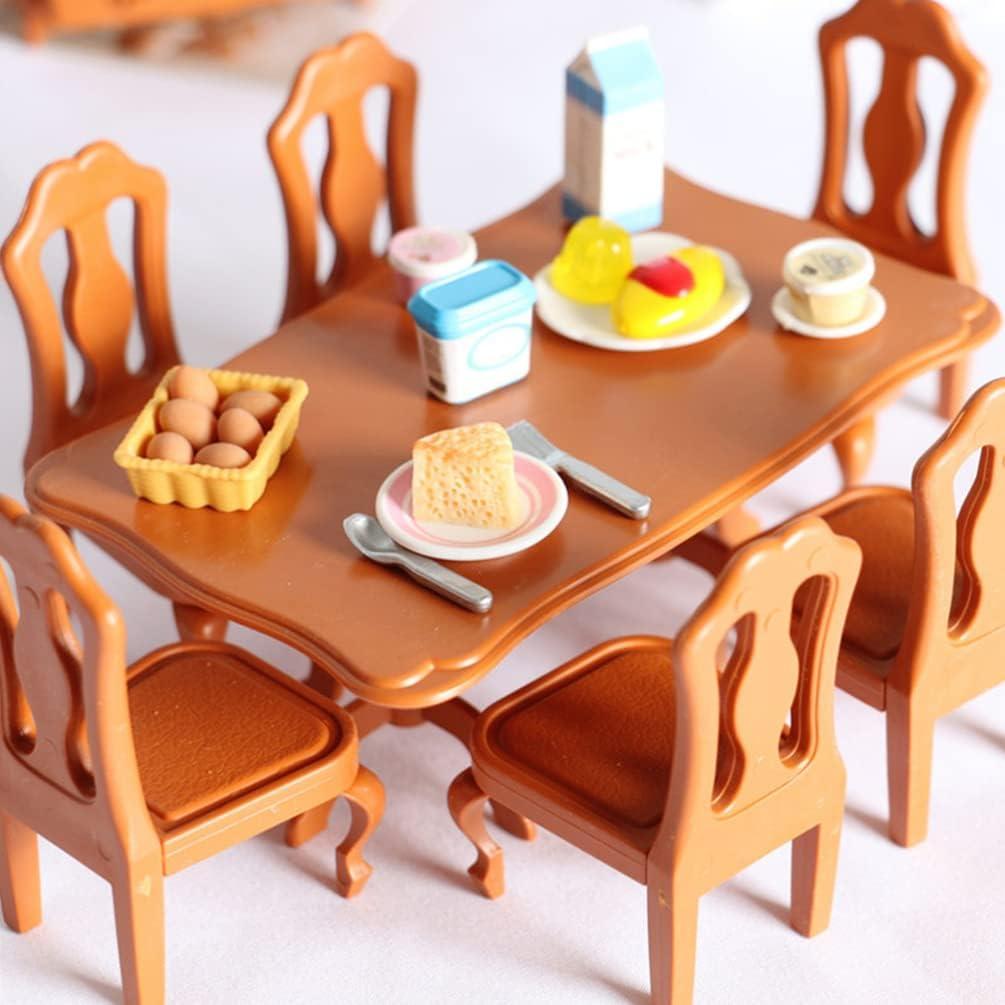 Conjunto de Mesa y Sillas Miniatura Kisangel 5 Piezas
