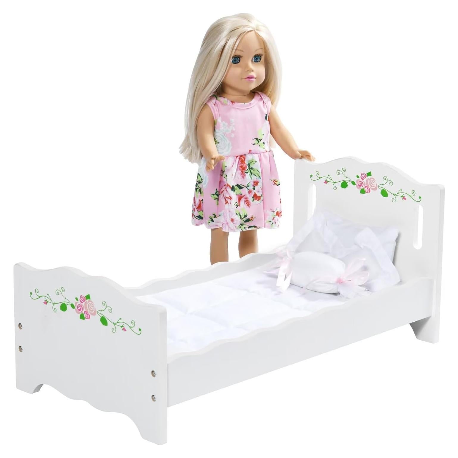 Cama de Muñeca Badger Basket con Muñeca Rubia 45.72 cm