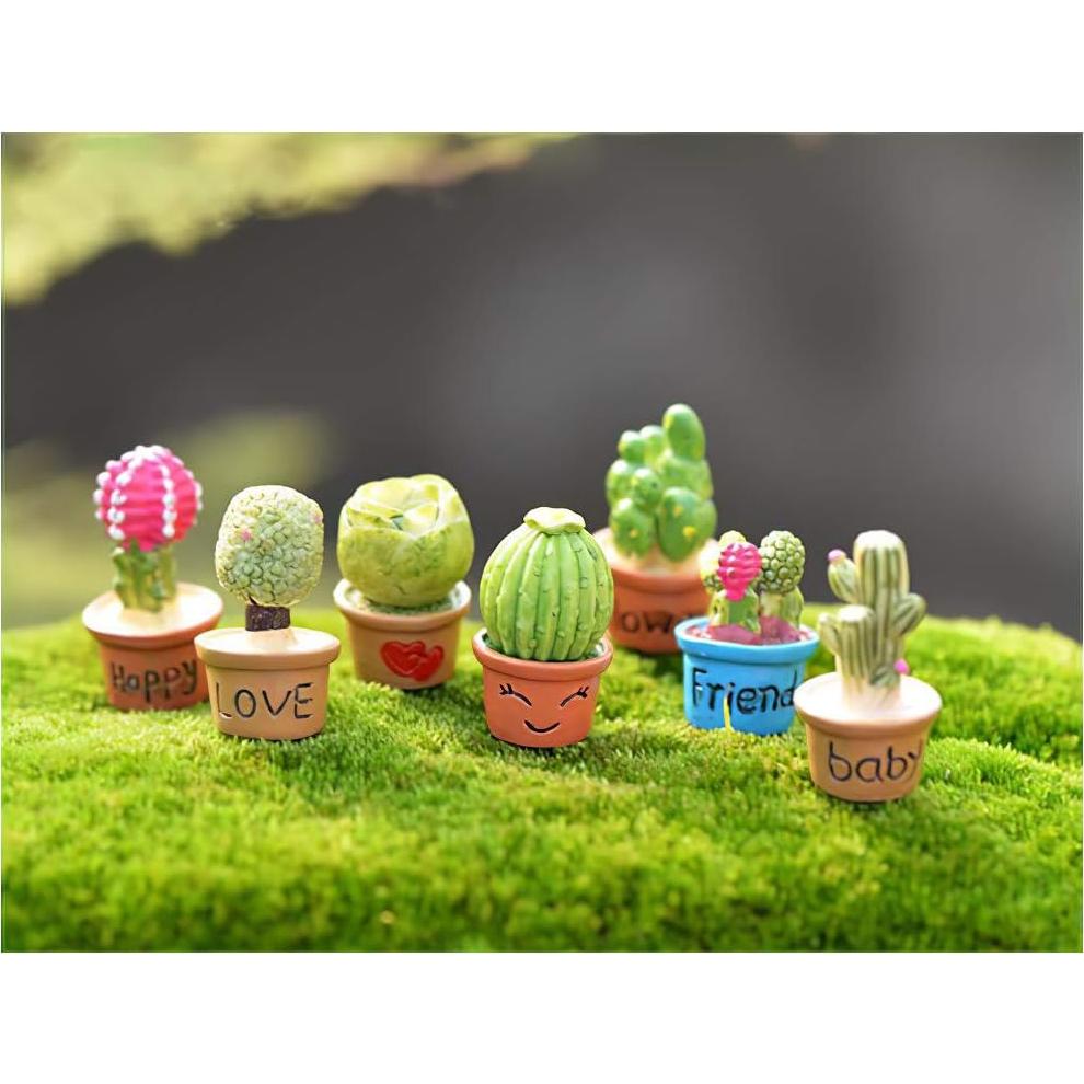 Set 7 Plantas Miniatura para Casa de Muñecas Lynkaye 1:12